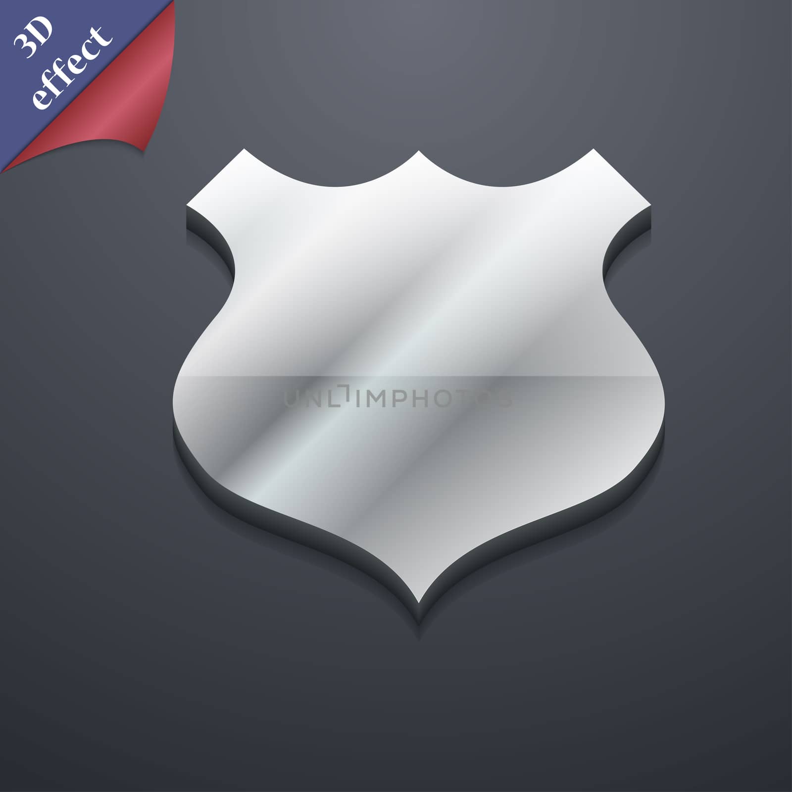 shield icon symbol. 3D style. Trendy, modern design with space for your text illustration. Rastrized copy