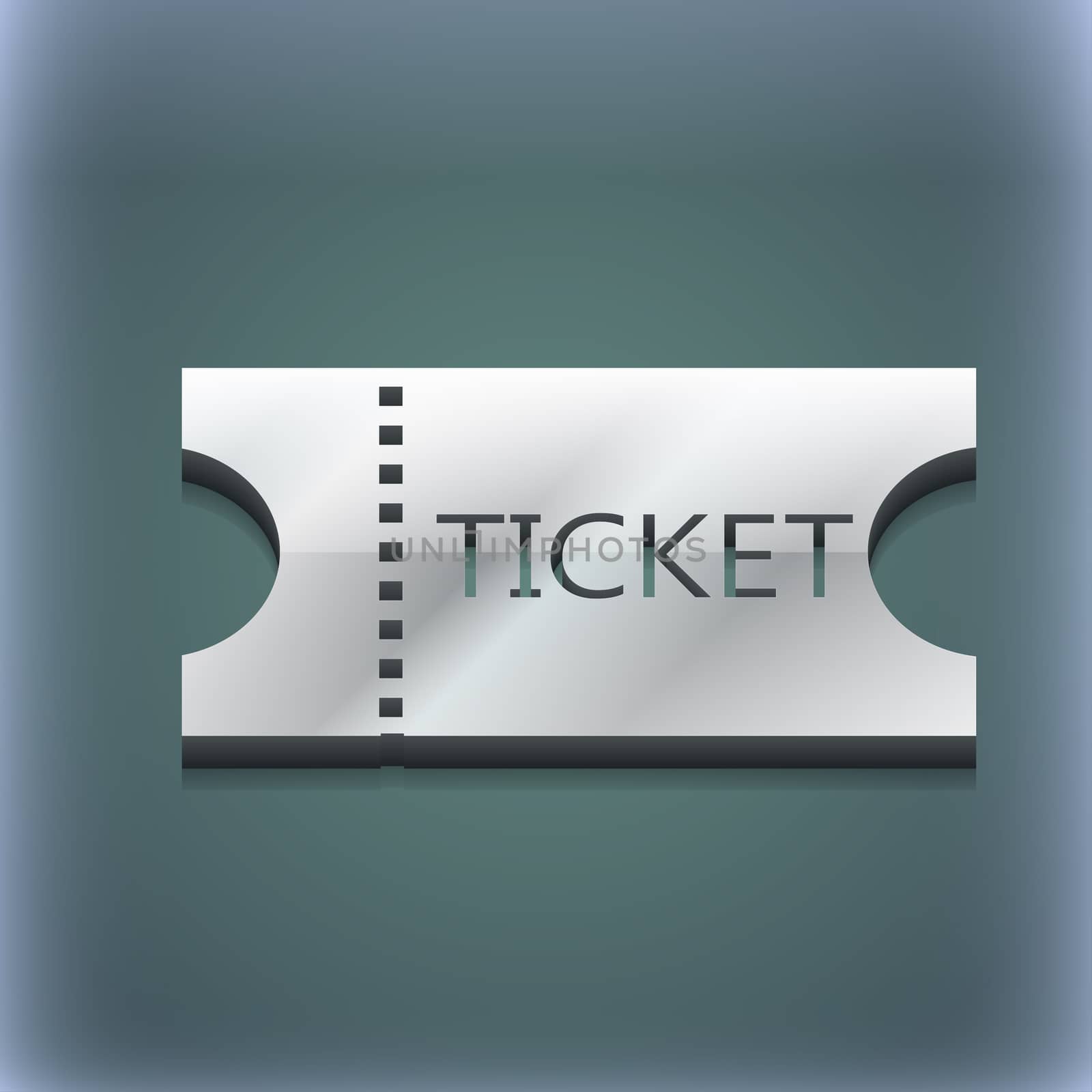 ticket icon symbol. 3D style. Trendy, modern design with space for your text . Raster by serhii_lohvyniuk