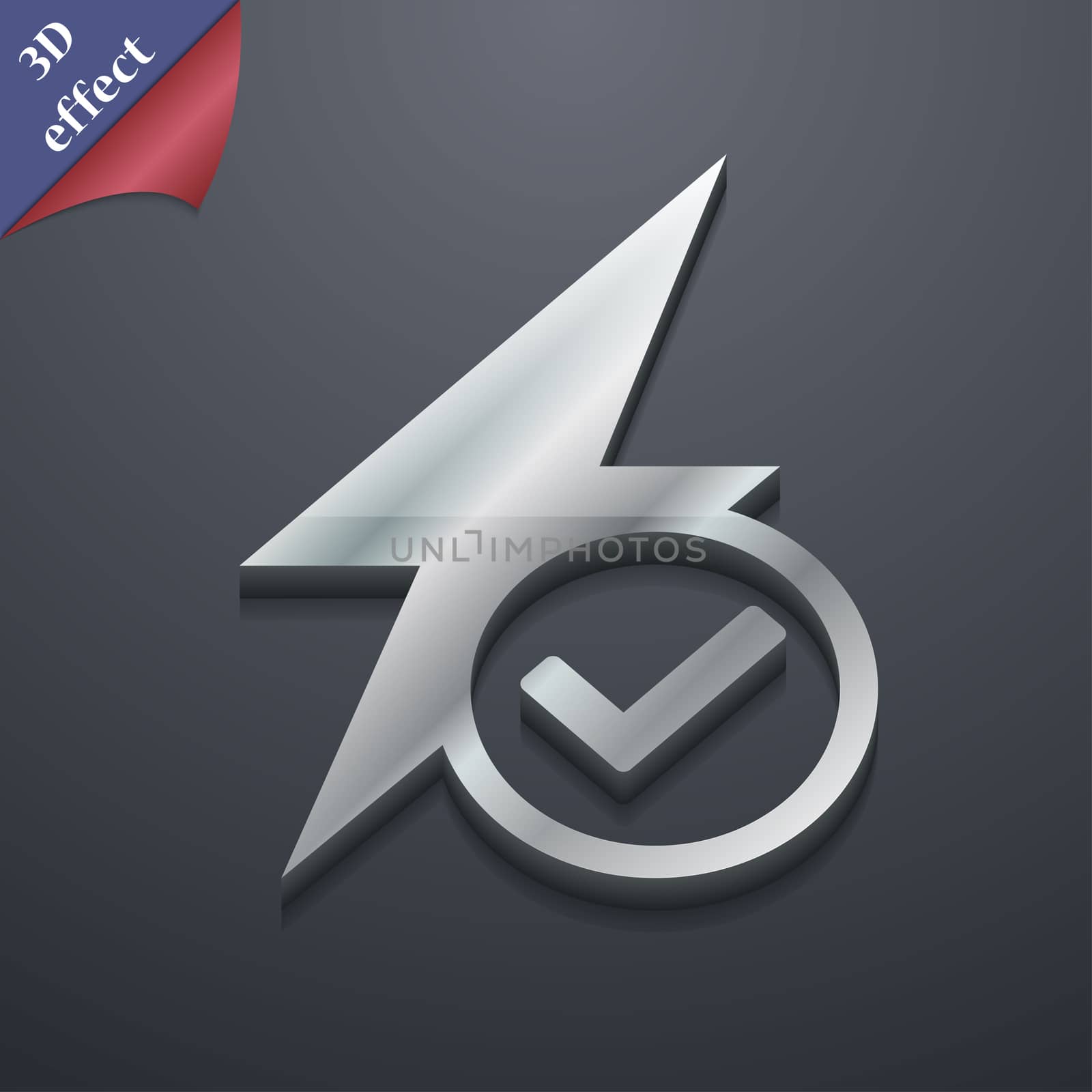 Photo flash icon symbol. 3D style. Trendy, modern design with space for your text illustration. Rastrized copy