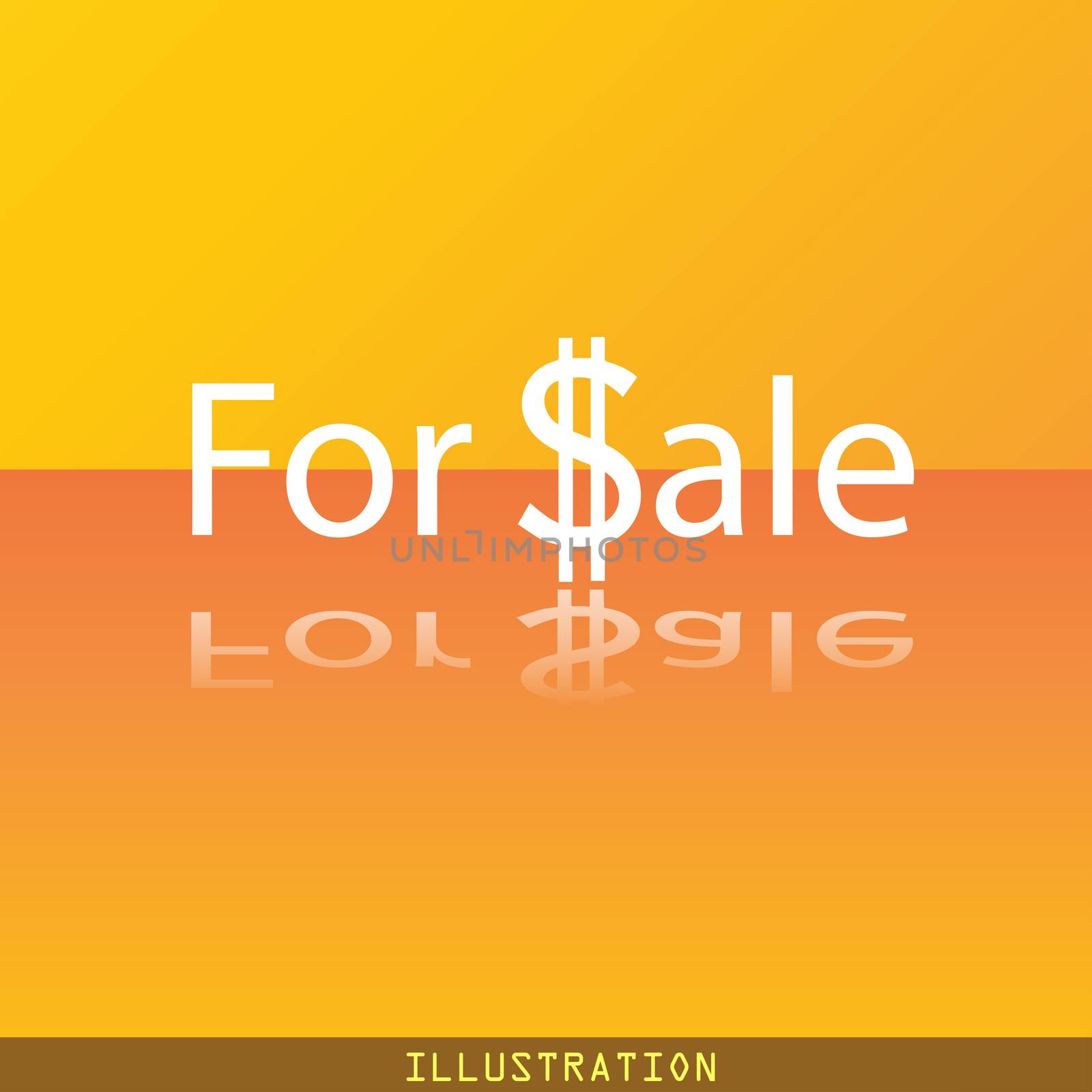 For sale icon symbol Flat modern web design with reflection and space for your text. . Raster by serhii_lohvyniuk