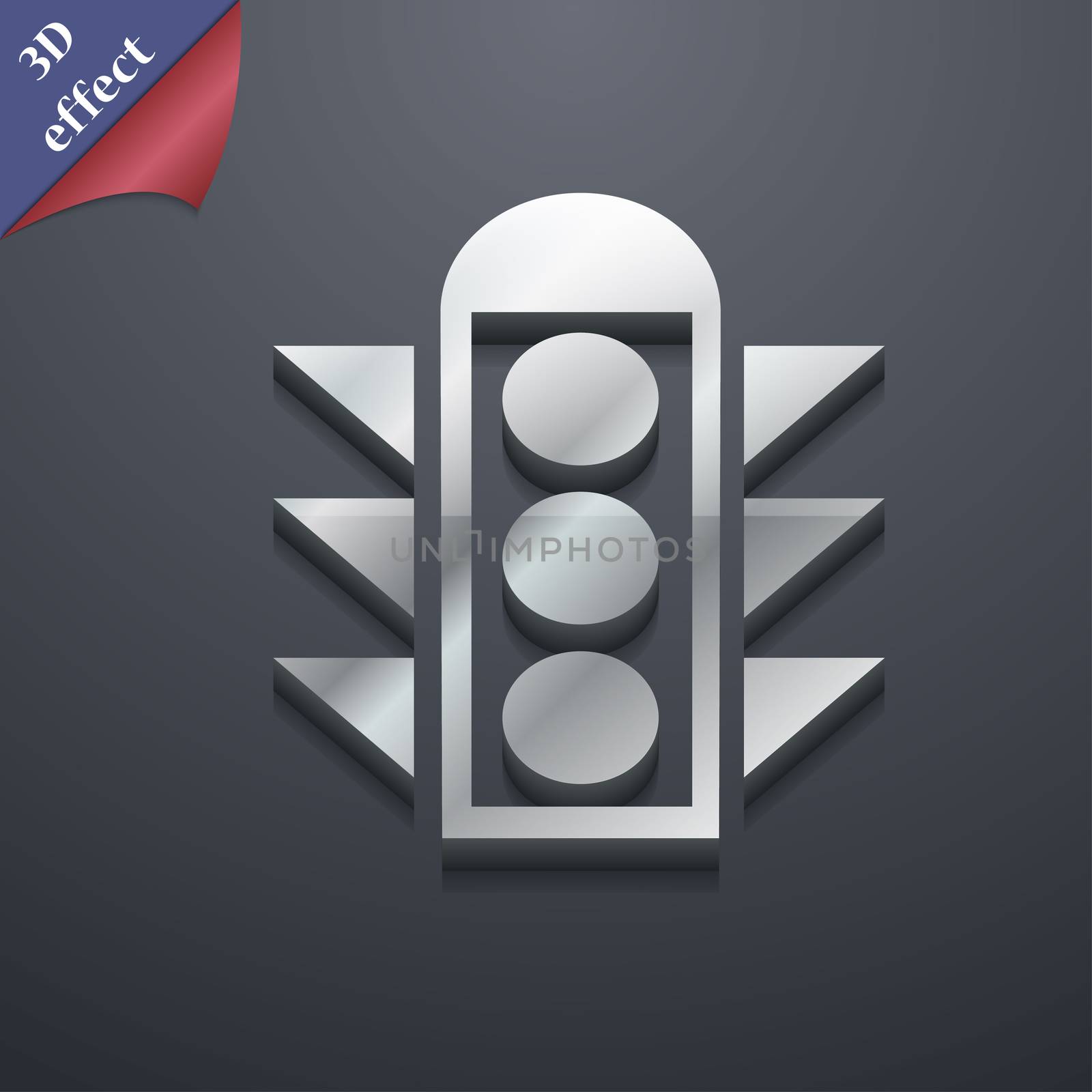 Traffic light signal icon symbol. 3D style. Trendy, modern design with space for your text . Rastrized by serhii_lohvyniuk