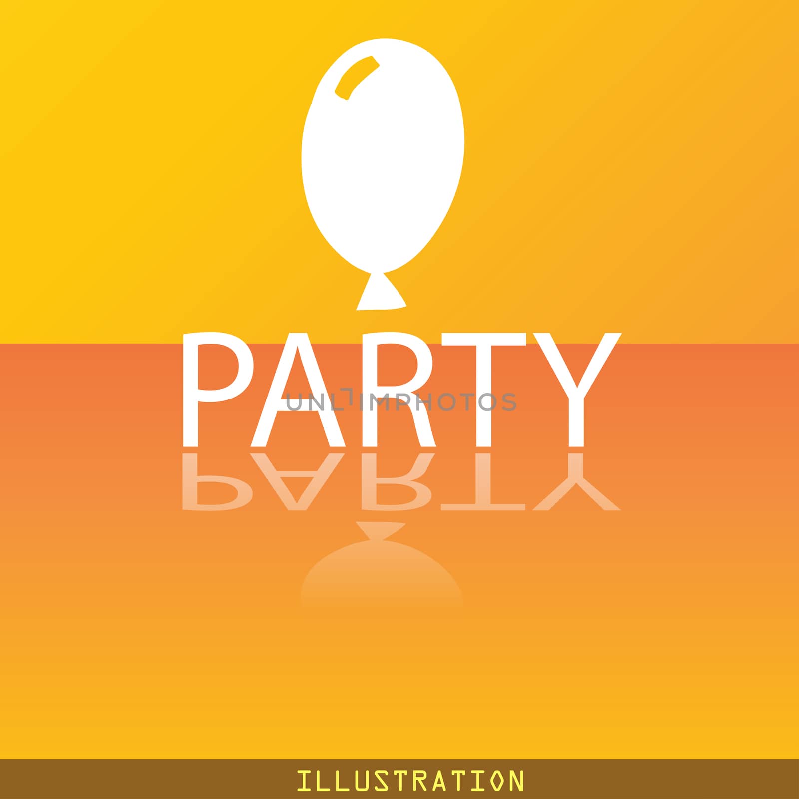 Party icon symbol Flat modern web design with reflection and space for your text. . Raster by serhii_lohvyniuk