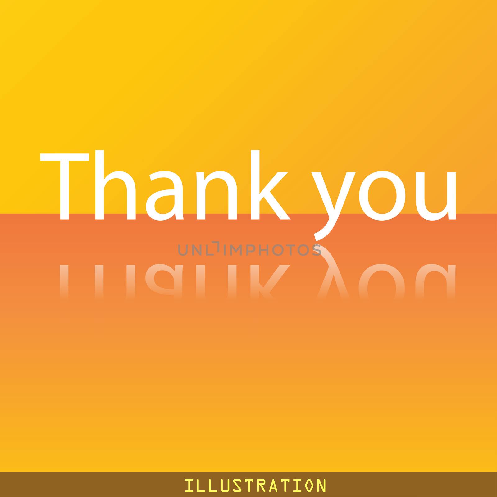 Thank you icon symbol Flat modern web design with reflection and space for your text. illustration. Raster version