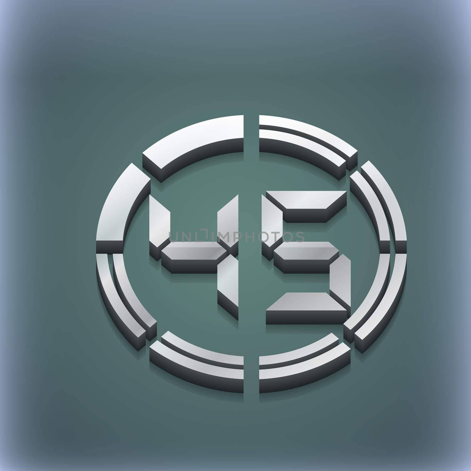45 second stopwatch icon symbol. 3D style. Trendy, modern design with space for your text . Raster by serhii_lohvyniuk