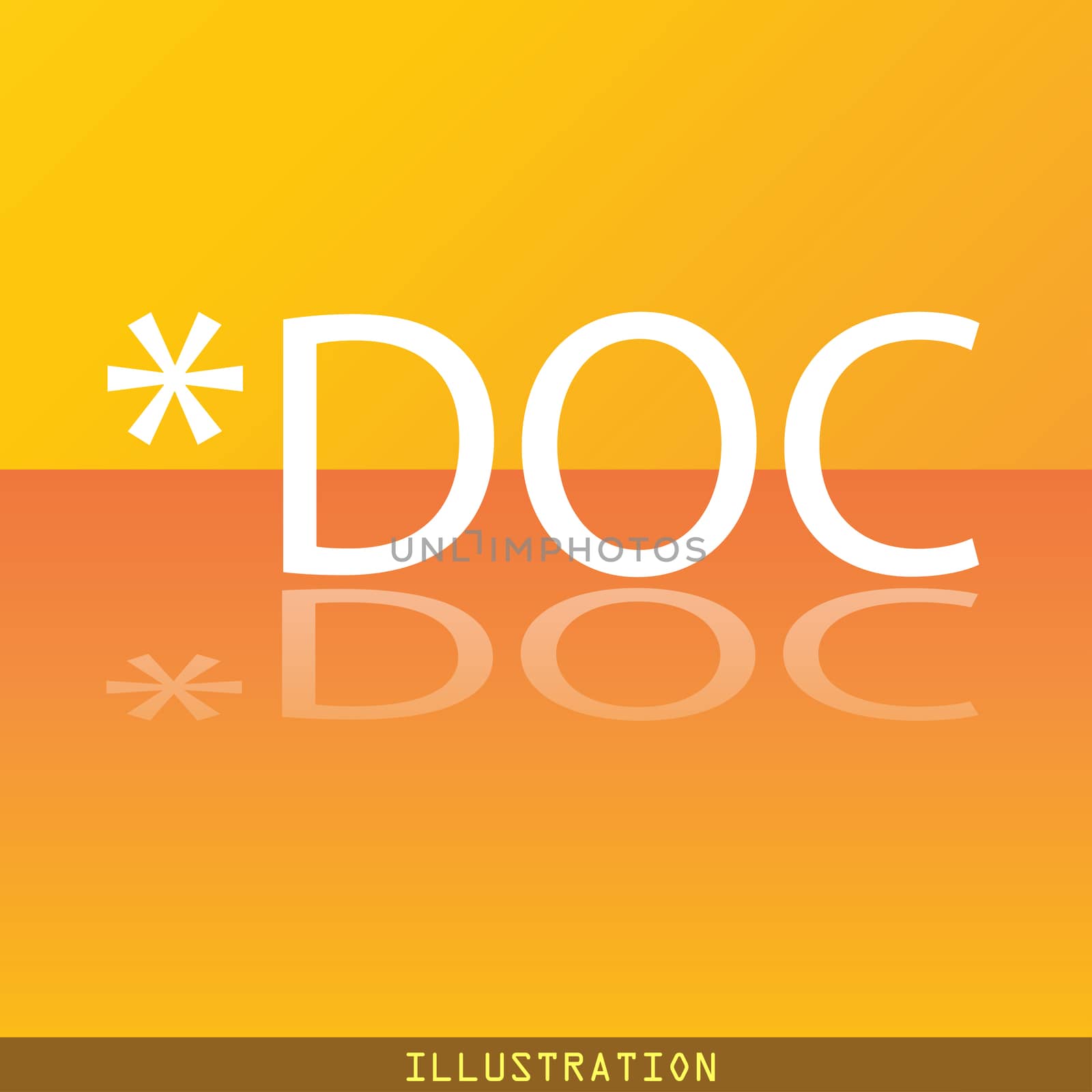 Doc file extension icon symbol Flat modern web design with reflection and space for your text. . Raster by serhii_lohvyniuk