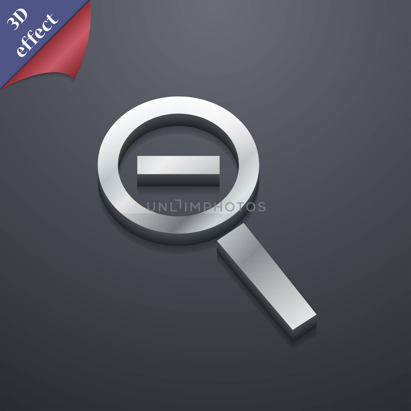 Magnifier glass, Zoom tool icon symbol. 3D style. Trendy, modern design with space for your text . Rastrized by serhii_lohvyniuk