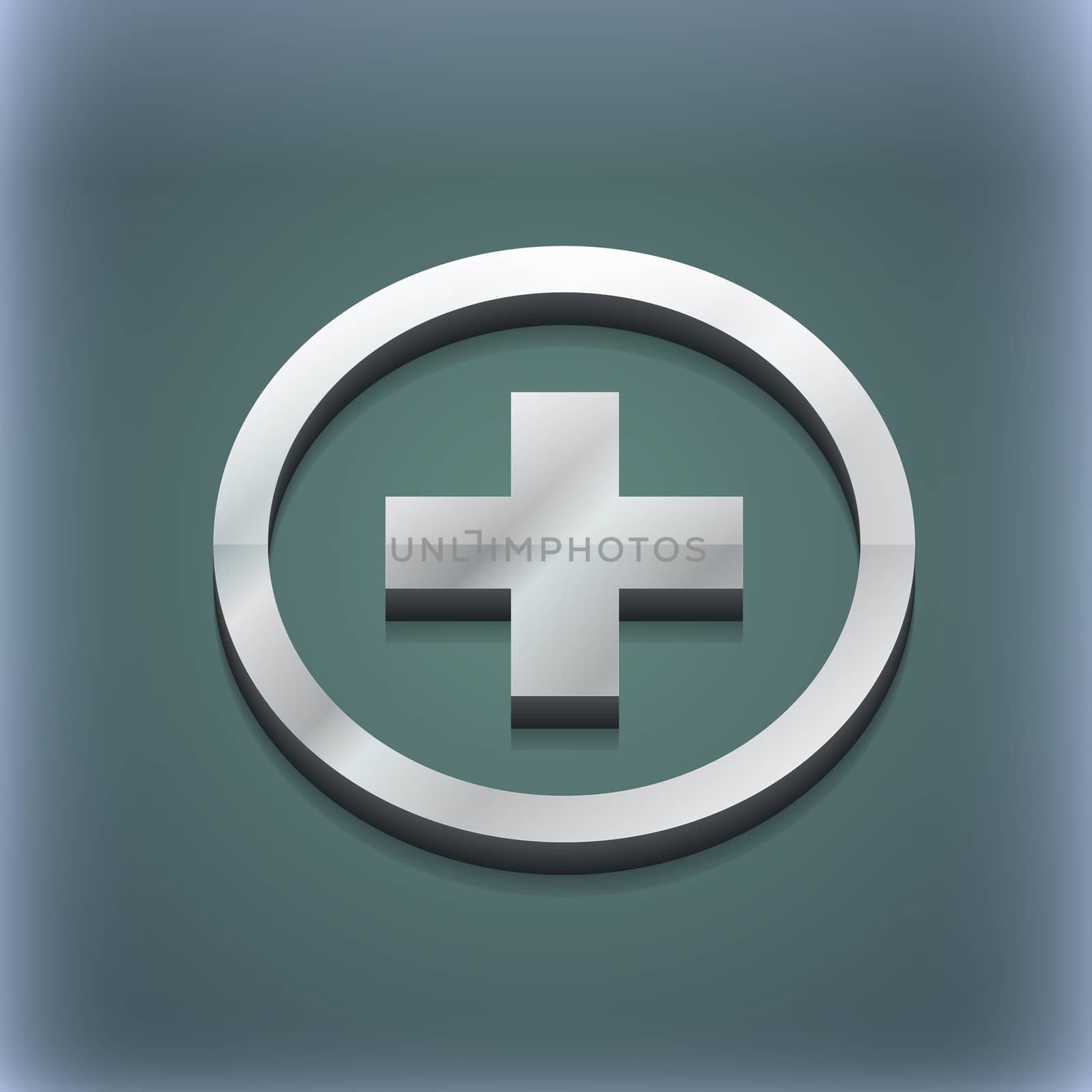Plus, Positive, zoom icon symbol. 3D style. Trendy, modern design with space for your text . Raster by serhii_lohvyniuk