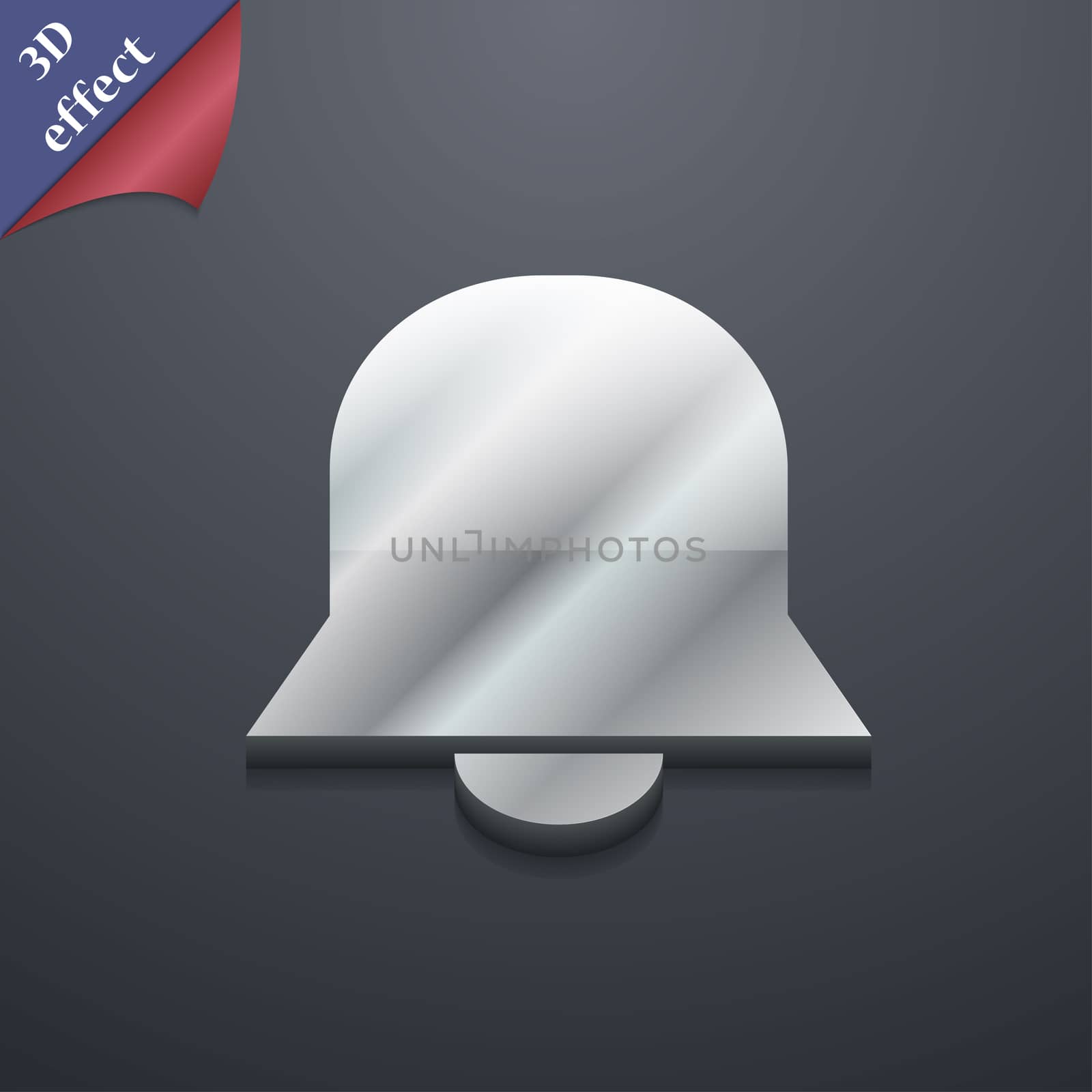 Alarm bell icon symbol. 3D style. Trendy, modern design with space for your text illustration. Rastrized copy