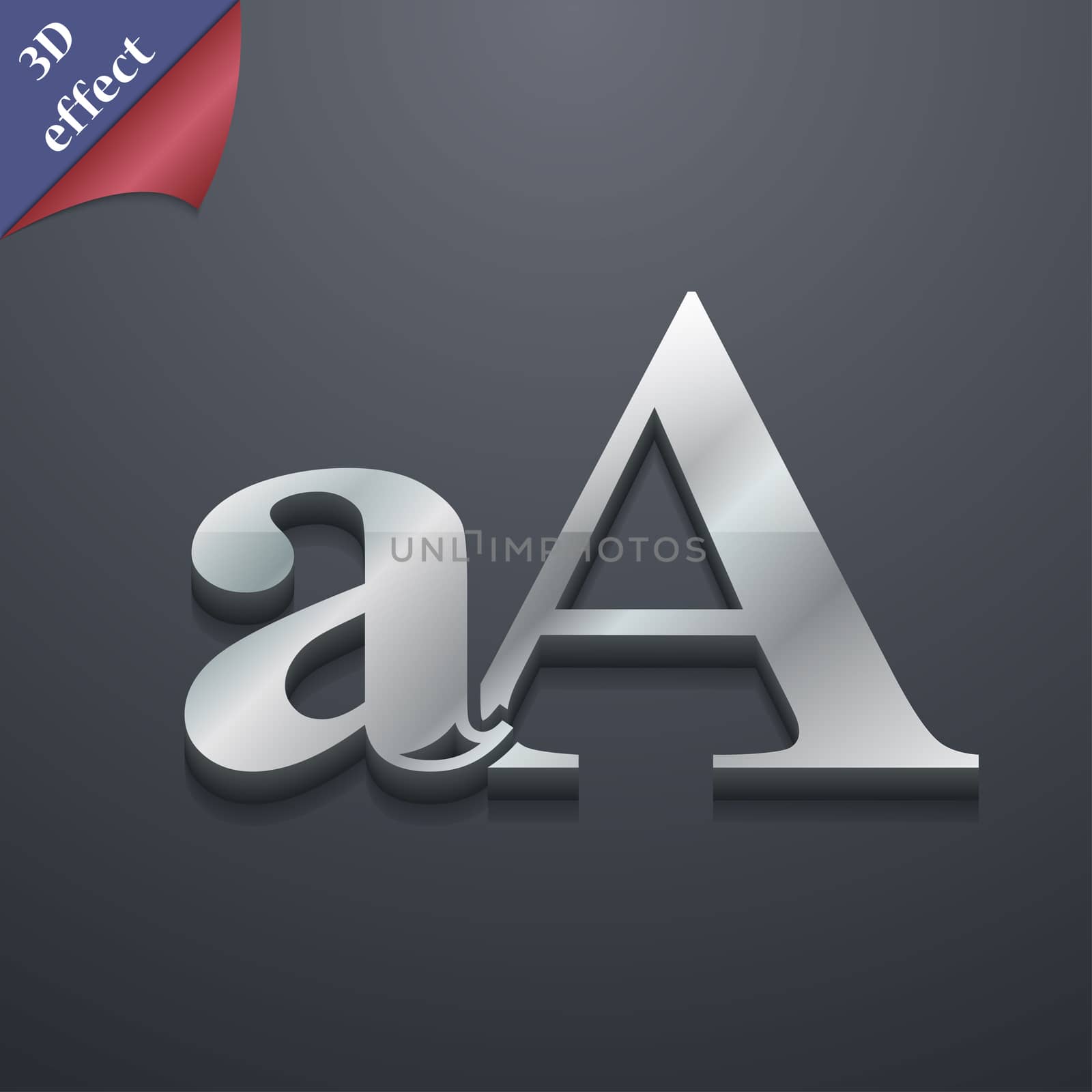 Enlarge font, aA icon symbol. 3D style. Trendy, modern design with space for your text . Rastrized by serhii_lohvyniuk