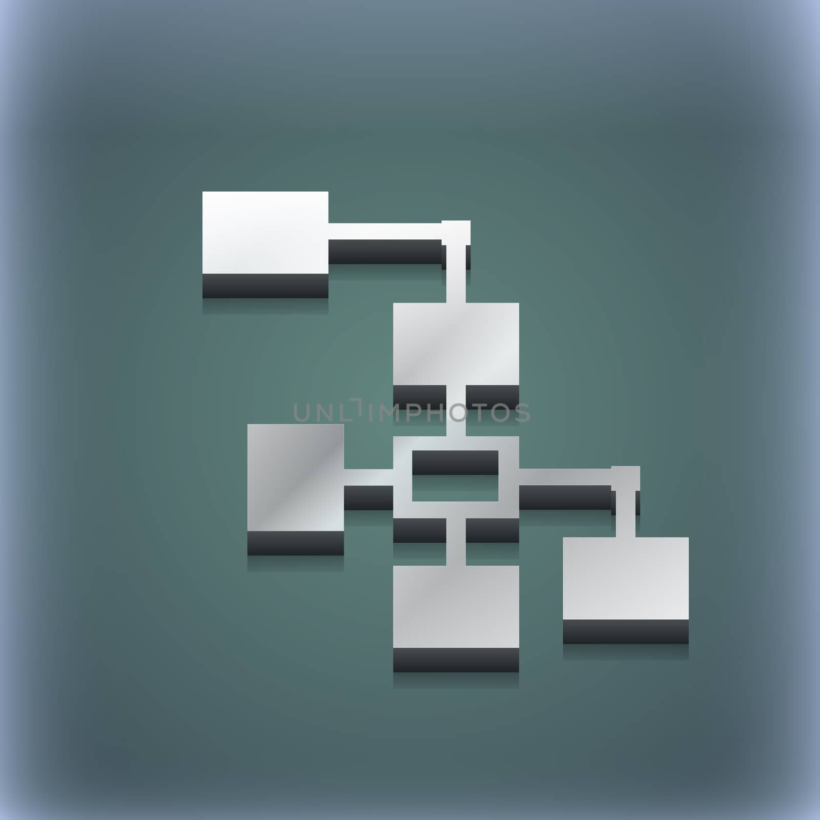 Local Network icon symbol. 3D style. Trendy, modern design with space for your text illustration. Raster version