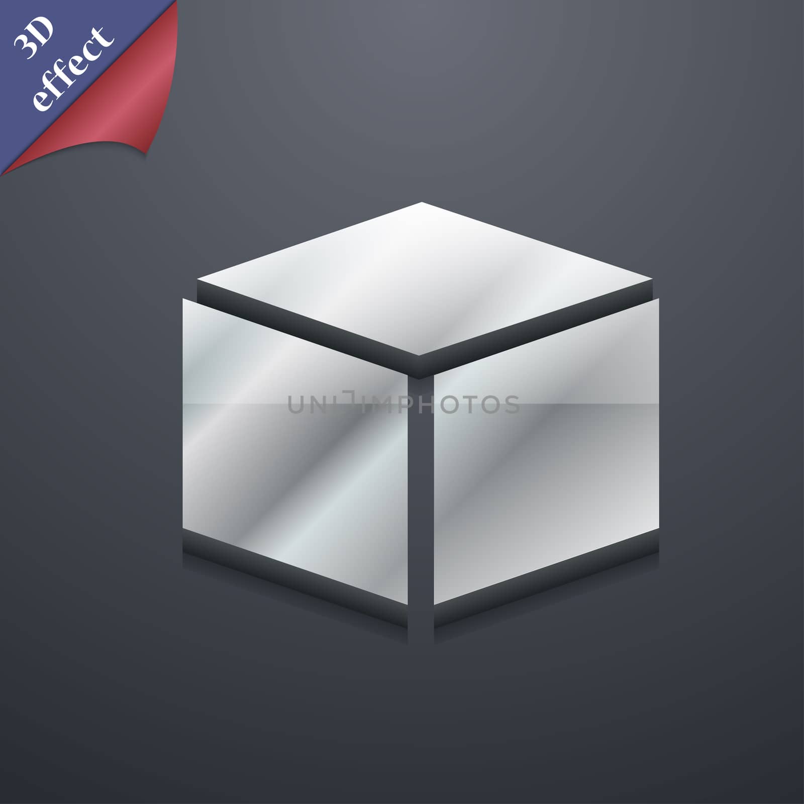 3d cube icon symbol. 3D style. Trendy, modern design with space for your text illustration. Rastrized copy