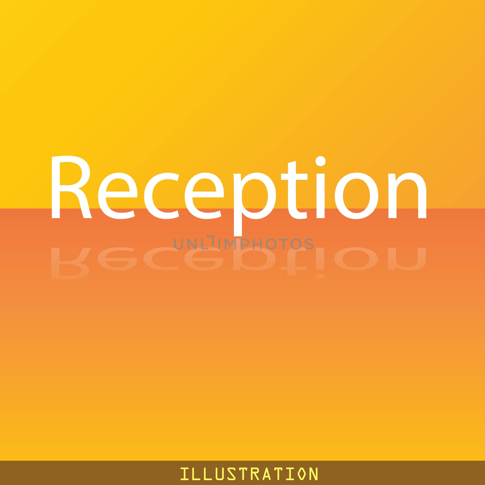 Reception icon symbol Flat modern web design with reflection and space for your text. . Raster by serhii_lohvyniuk