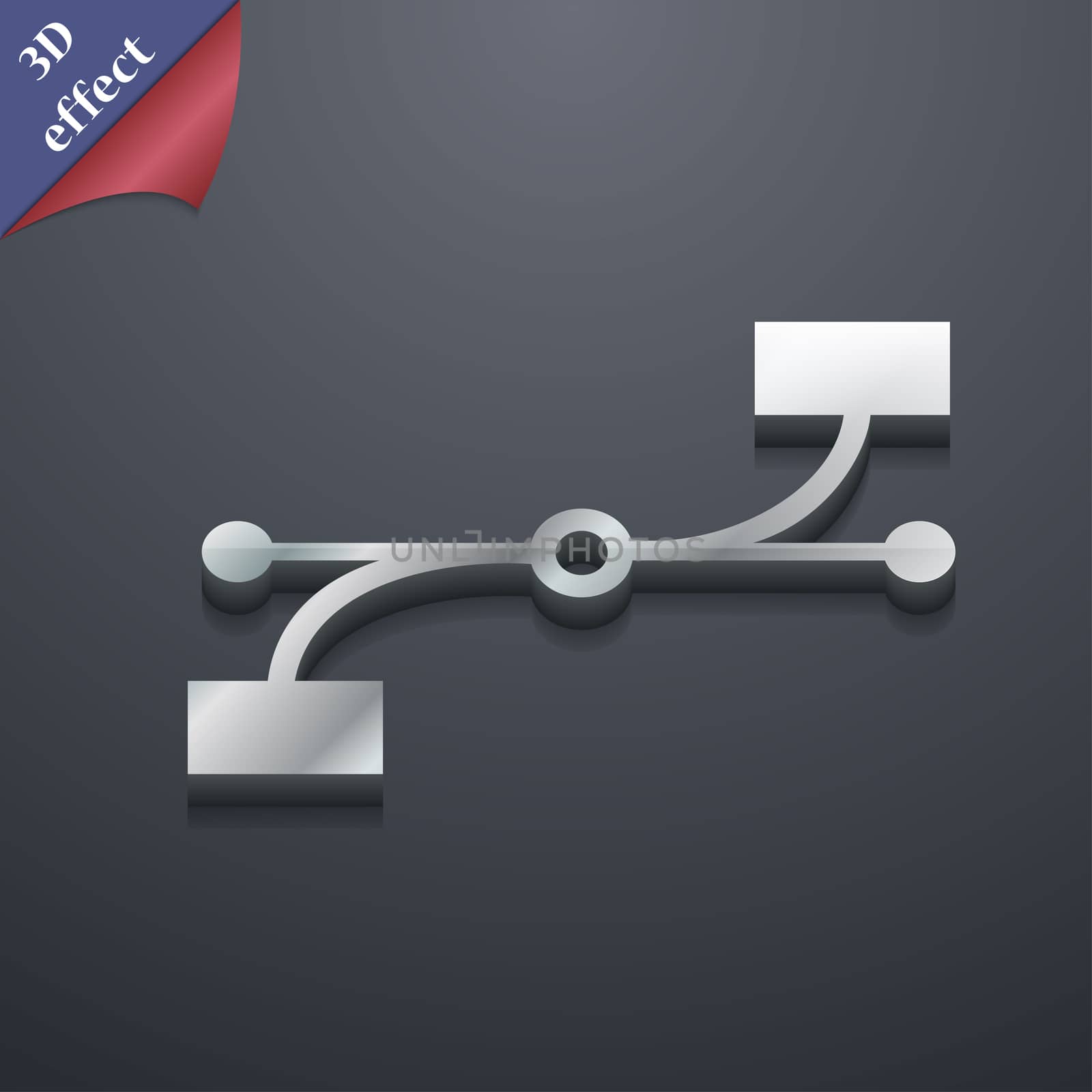 Bezier Curve icon symbol. 3D style. Trendy, modern design with space for your text . Rastrized by serhii_lohvyniuk