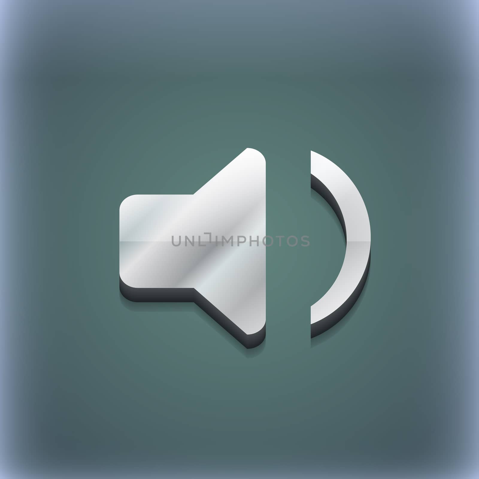 Speaker volume, Sound icon symbol. 3D style. Trendy, modern design with space for your text . Raster by serhii_lohvyniuk