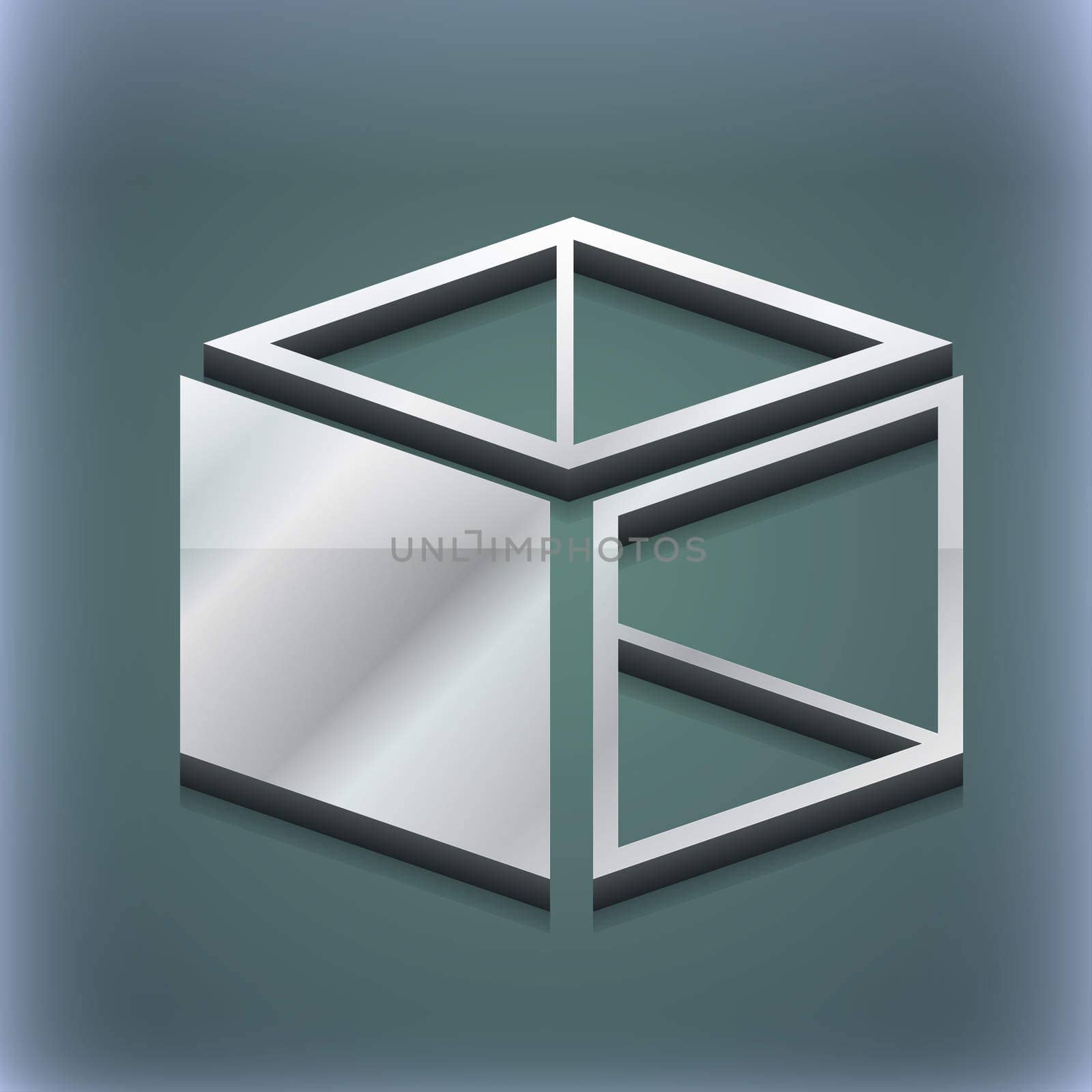 3d cube icon symbol. 3D style. Trendy, modern design with space for your text . Raster by serhii_lohvyniuk