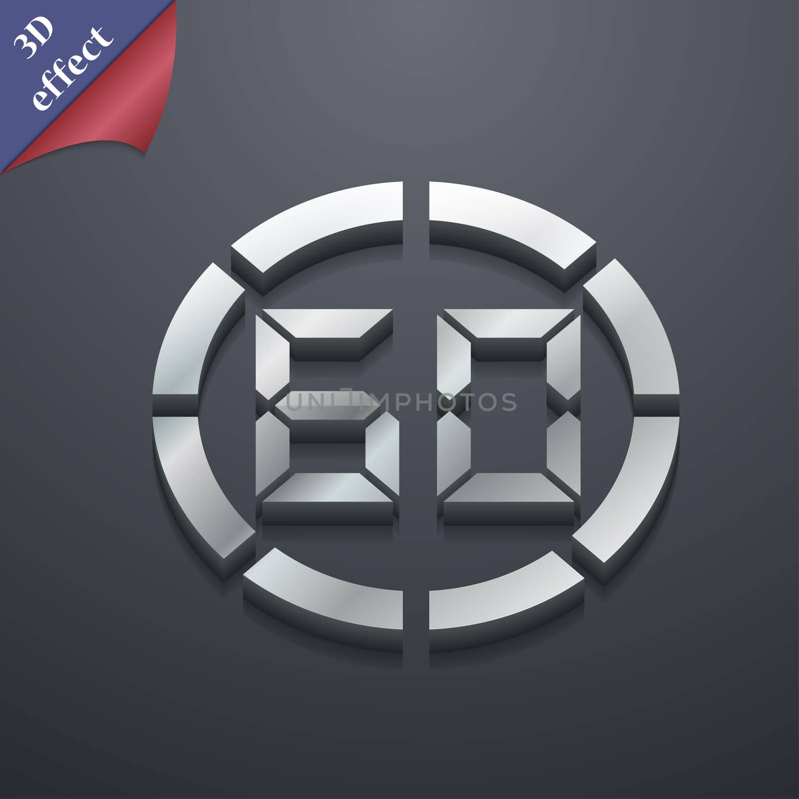 60 second stopwatch icon symbol. 3D style. Trendy, modern design with space for your text illustration. Rastrized copy
