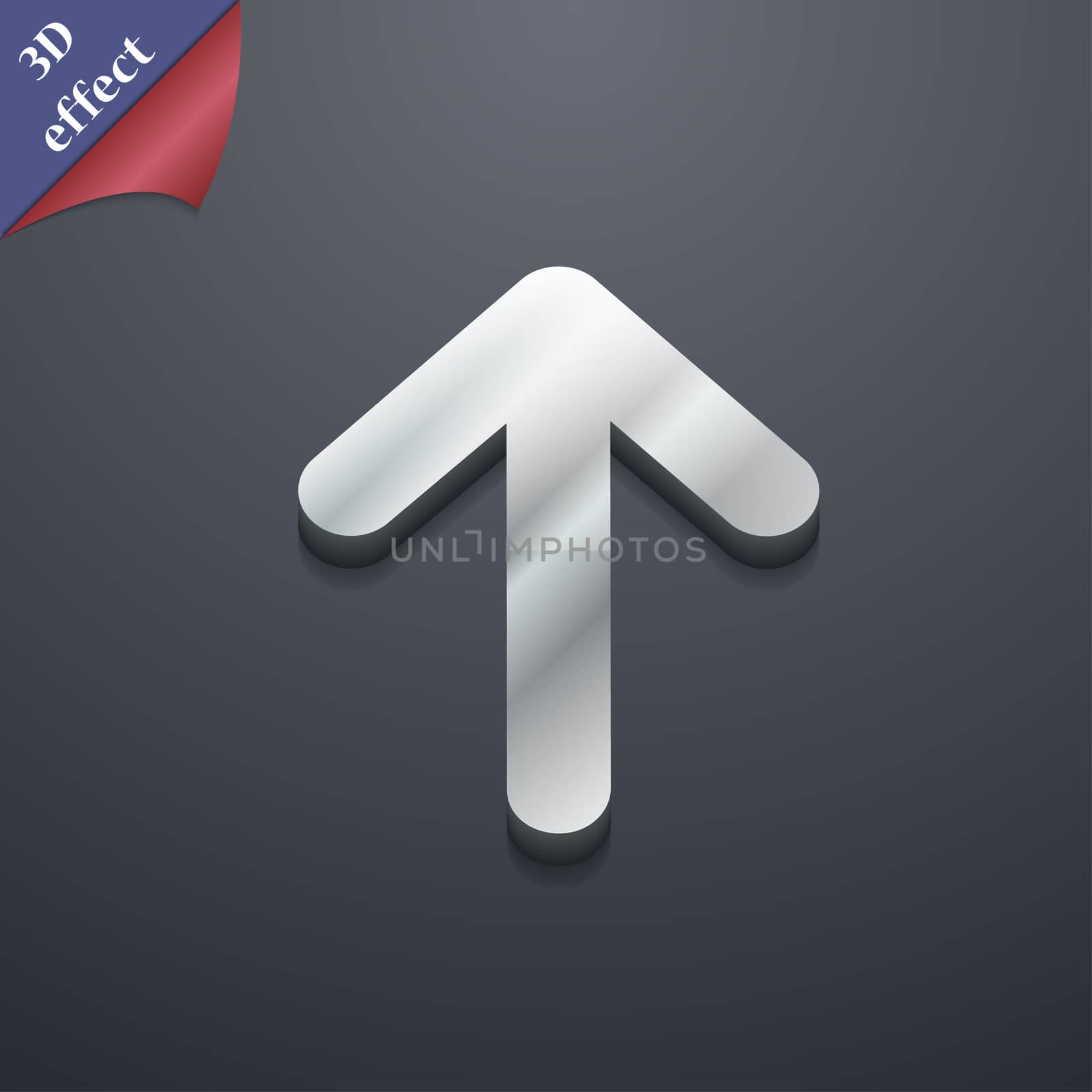 Arrow up, This side up icon symbol. 3D style. Trendy, modern design with space for your text illustration. Rastrized copy