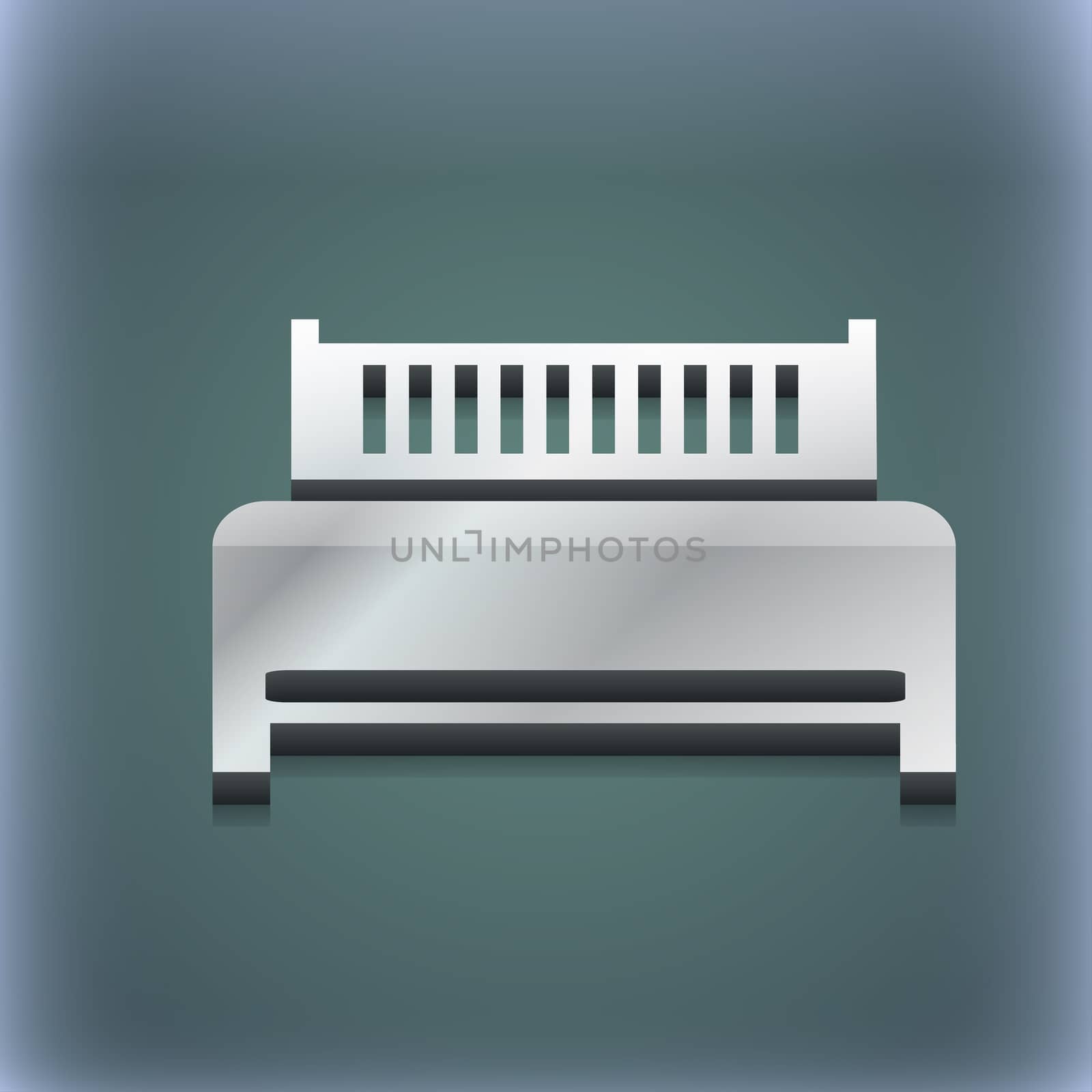 Hotel, bed icon symbol. 3D style. Trendy, modern design with space for your text illustration. Raster version