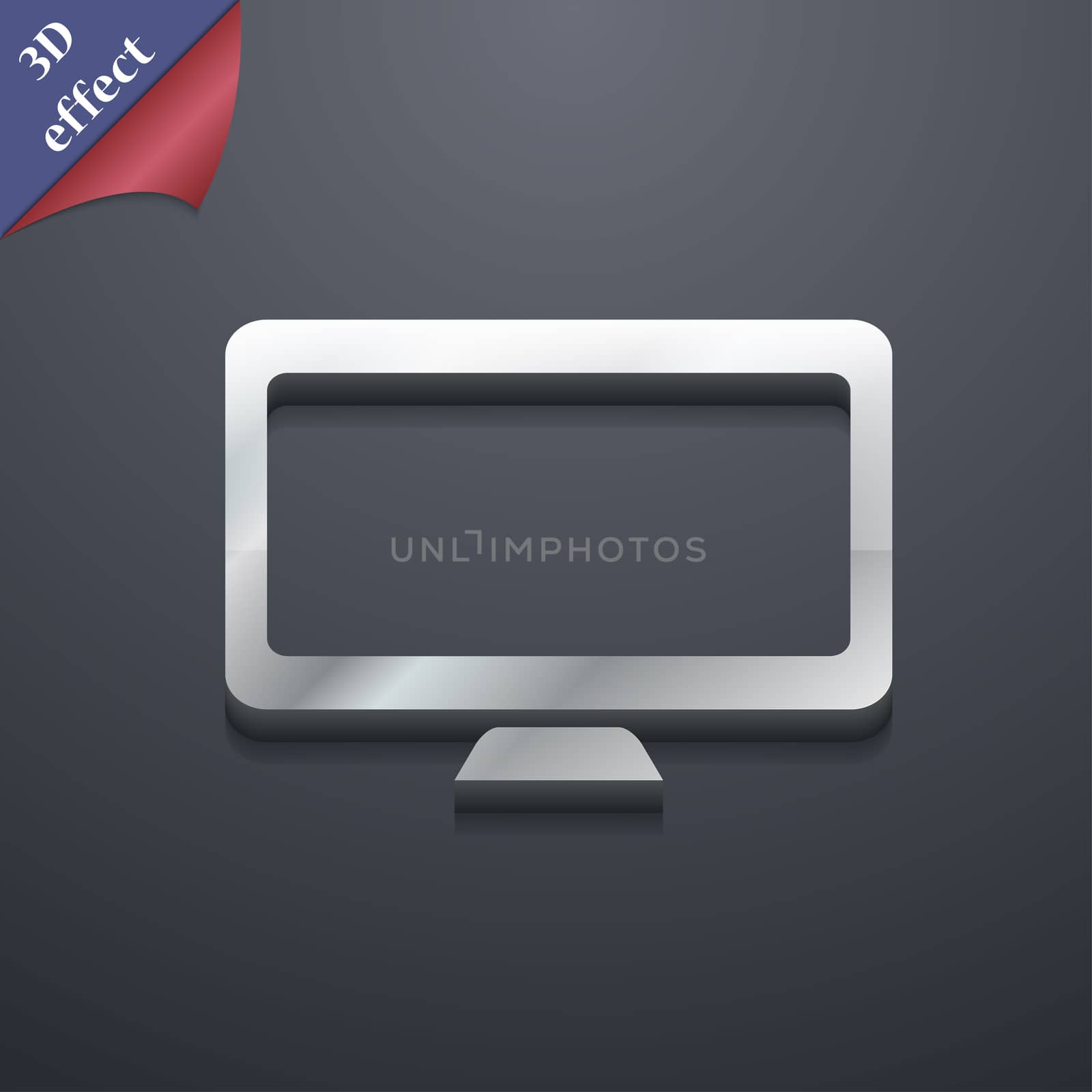 Computer widescreen monitor icon symbol. 3D style. Trendy, modern design with space for your text illustration. Rastrized copy