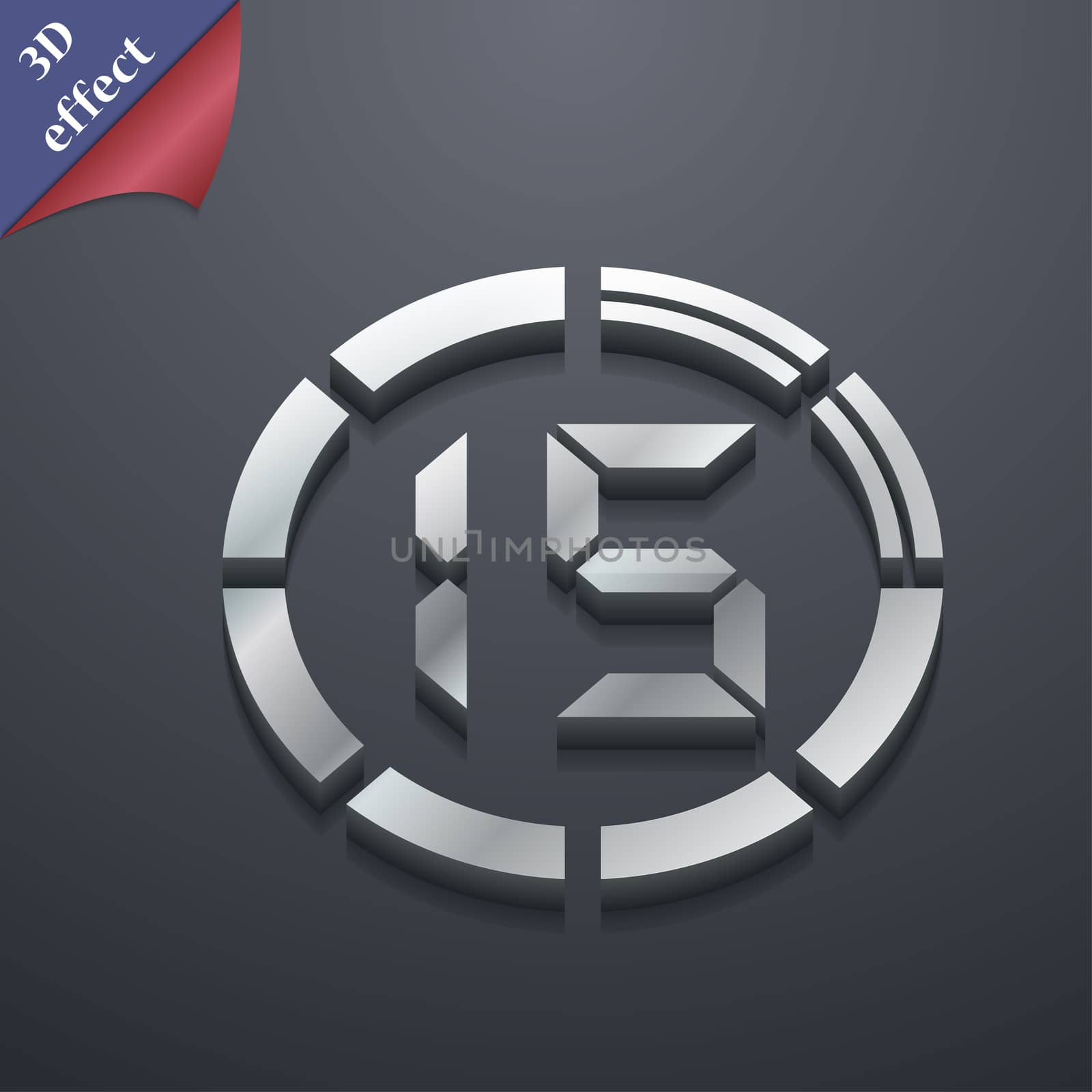 15 second stopwatch icon symbol. 3D style. Trendy, modern design with space for your text . Rastrized by serhii_lohvyniuk
