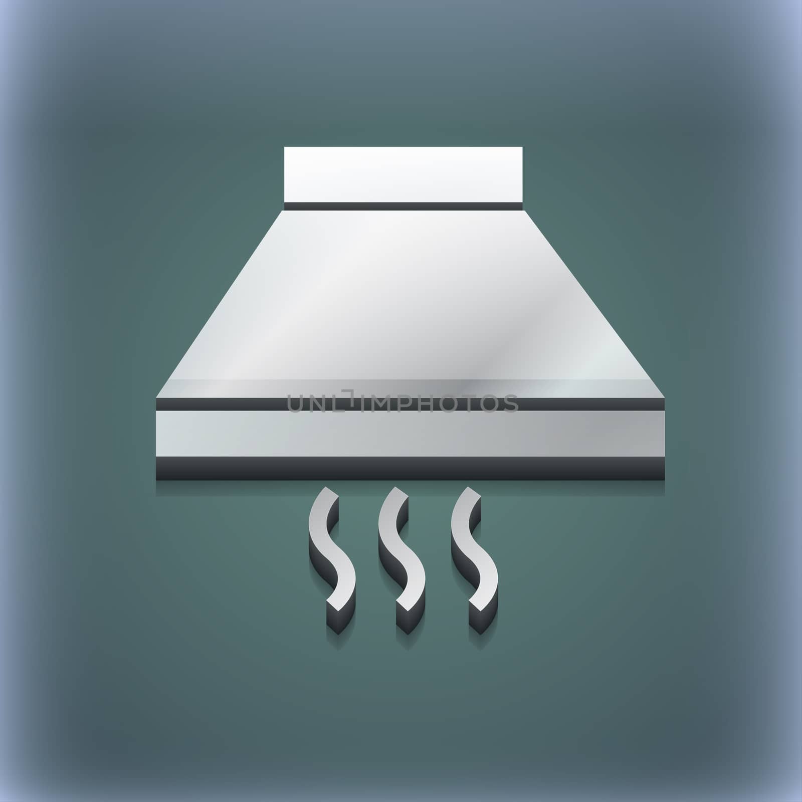Kitchen hood icon symbol. 3D style. Trendy, modern design with space for your text illustration. Raster version