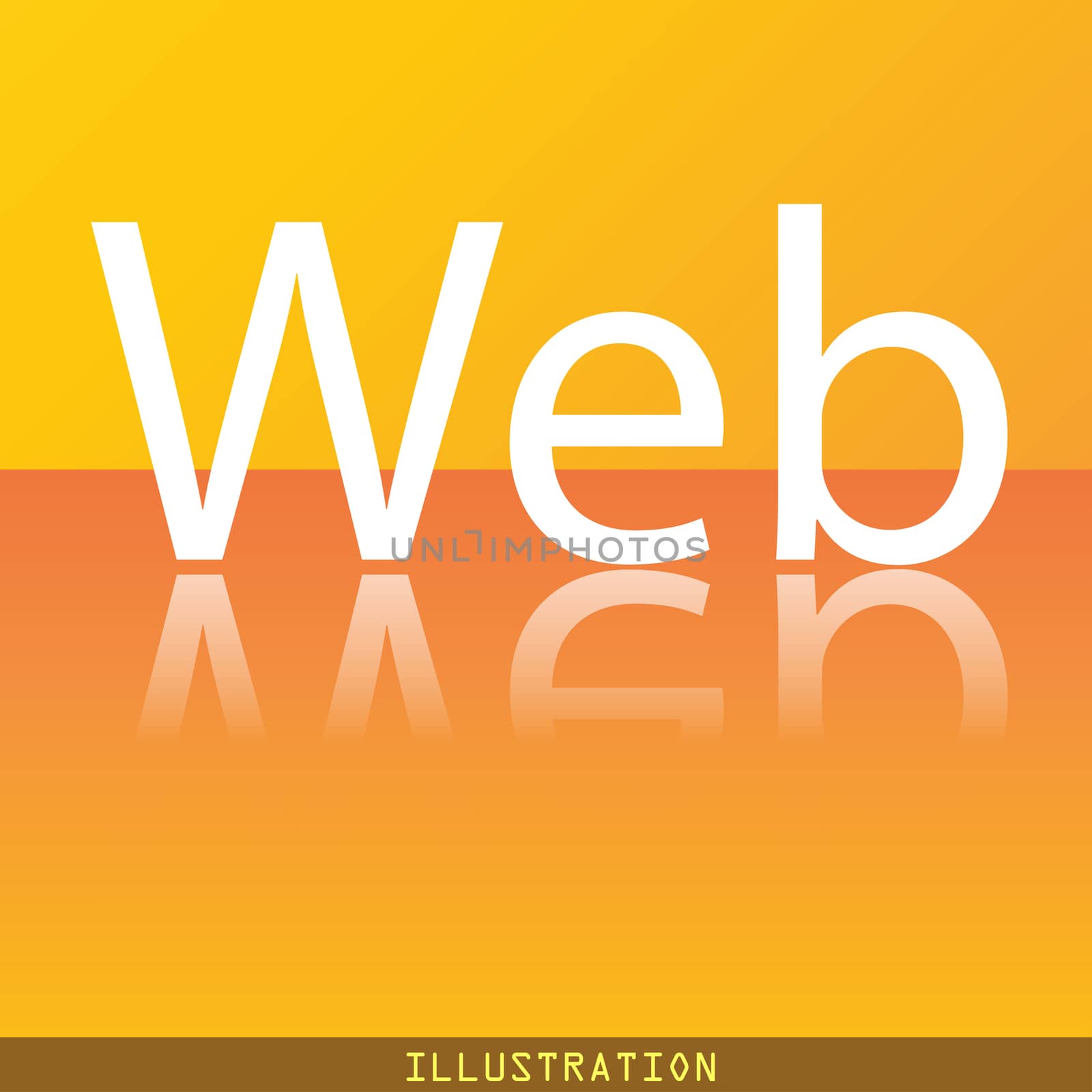Web icon symbol Flat modern web design with reflection and space for your text. illustration. Raster version