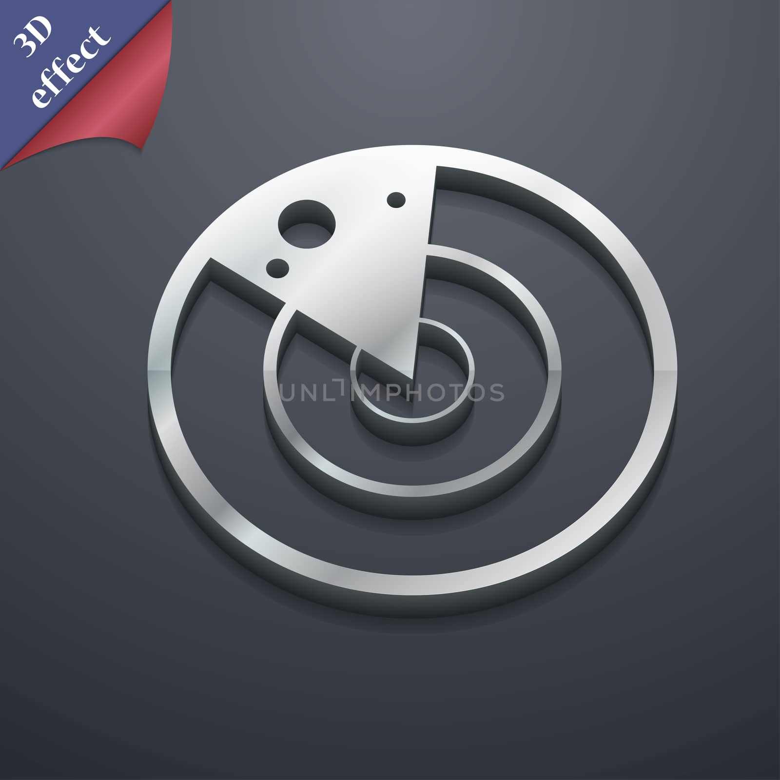 radar icon symbol. 3D style. Trendy, modern design with space for your text . Rastrized by serhii_lohvyniuk