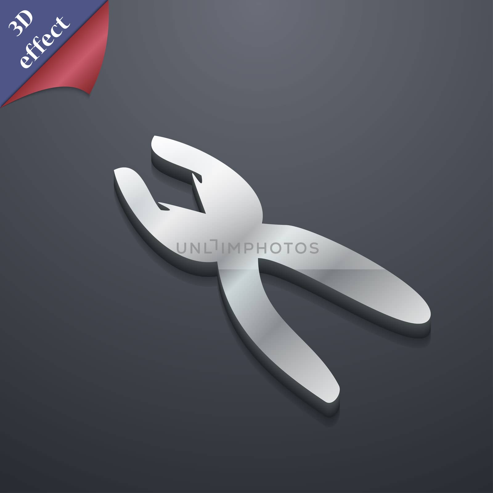 pliers icon symbol. 3D style. Trendy, modern design with space for your text . Rastrized by serhii_lohvyniuk