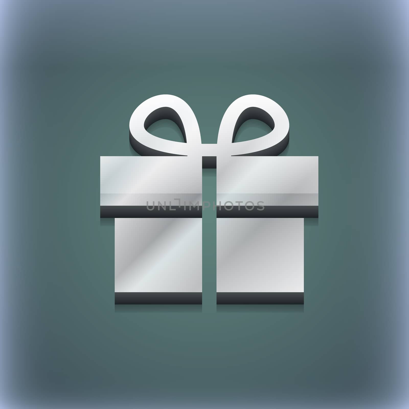 Gift box icon symbol. 3D style. Trendy, modern design with space for your text . Raster by serhii_lohvyniuk