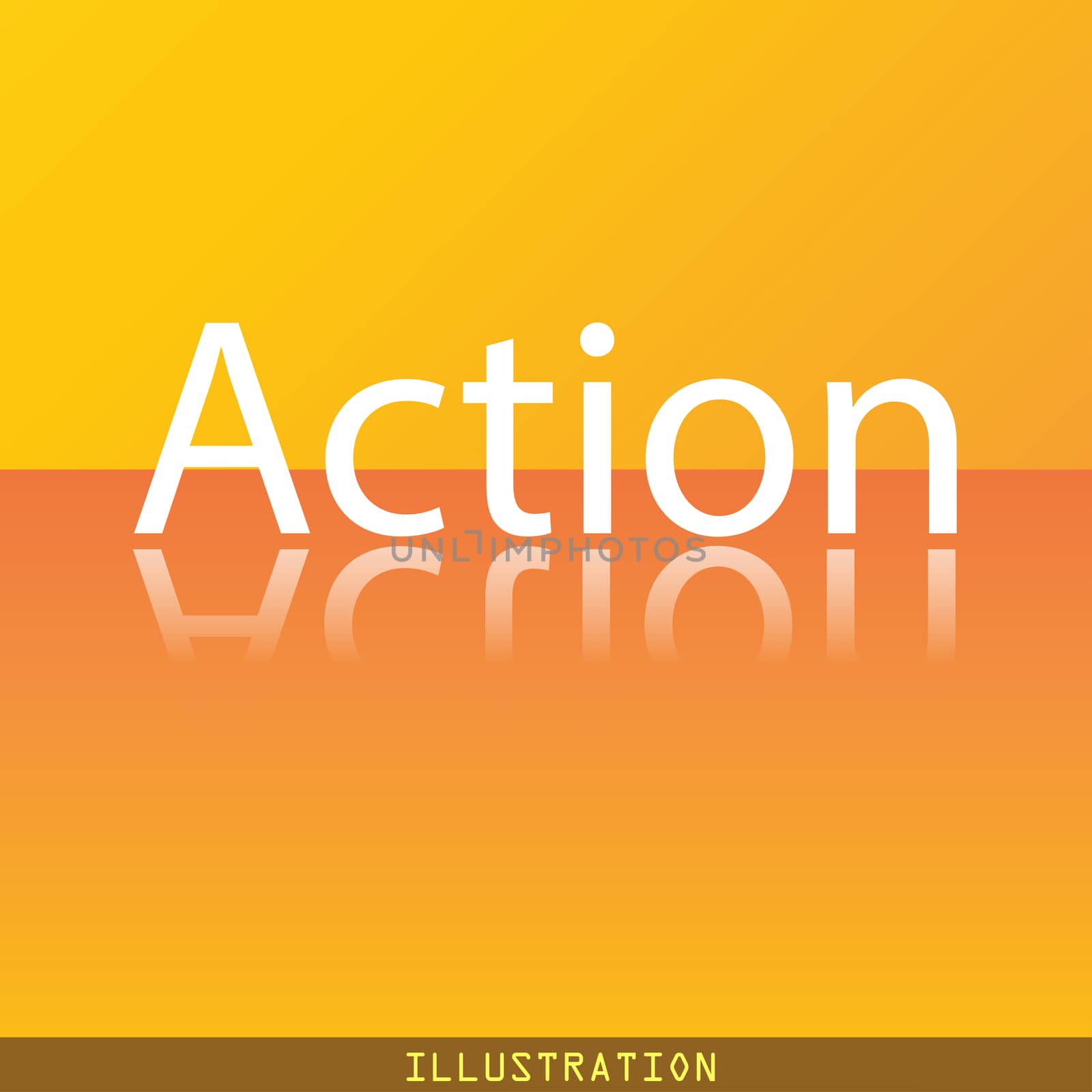 Action icon symbol Flat modern web design with reflection and space for your text. illustration. Raster version