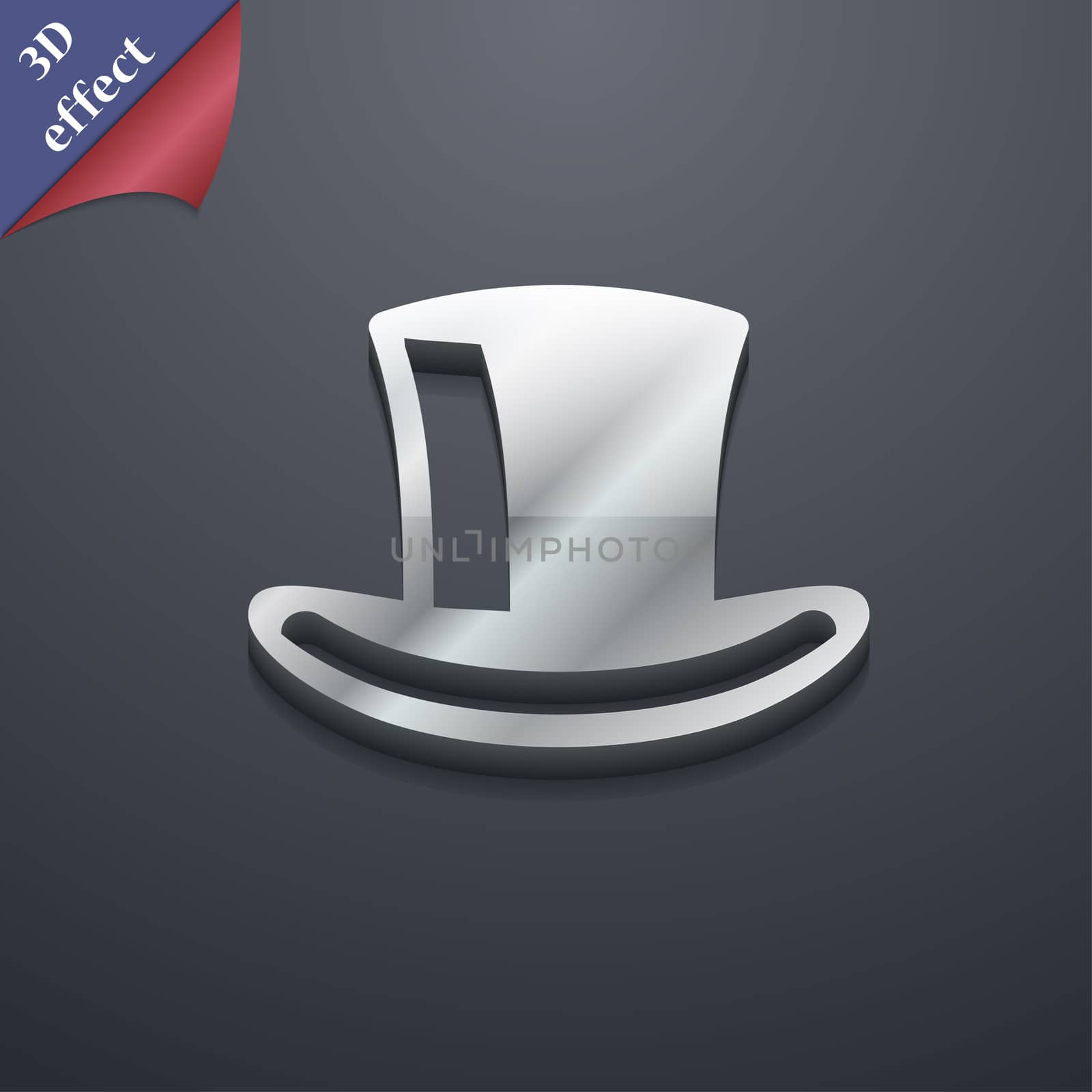 cylinder hat icon symbol. 3D style. Trendy, modern design with space for your text . Rastrized by serhii_lohvyniuk