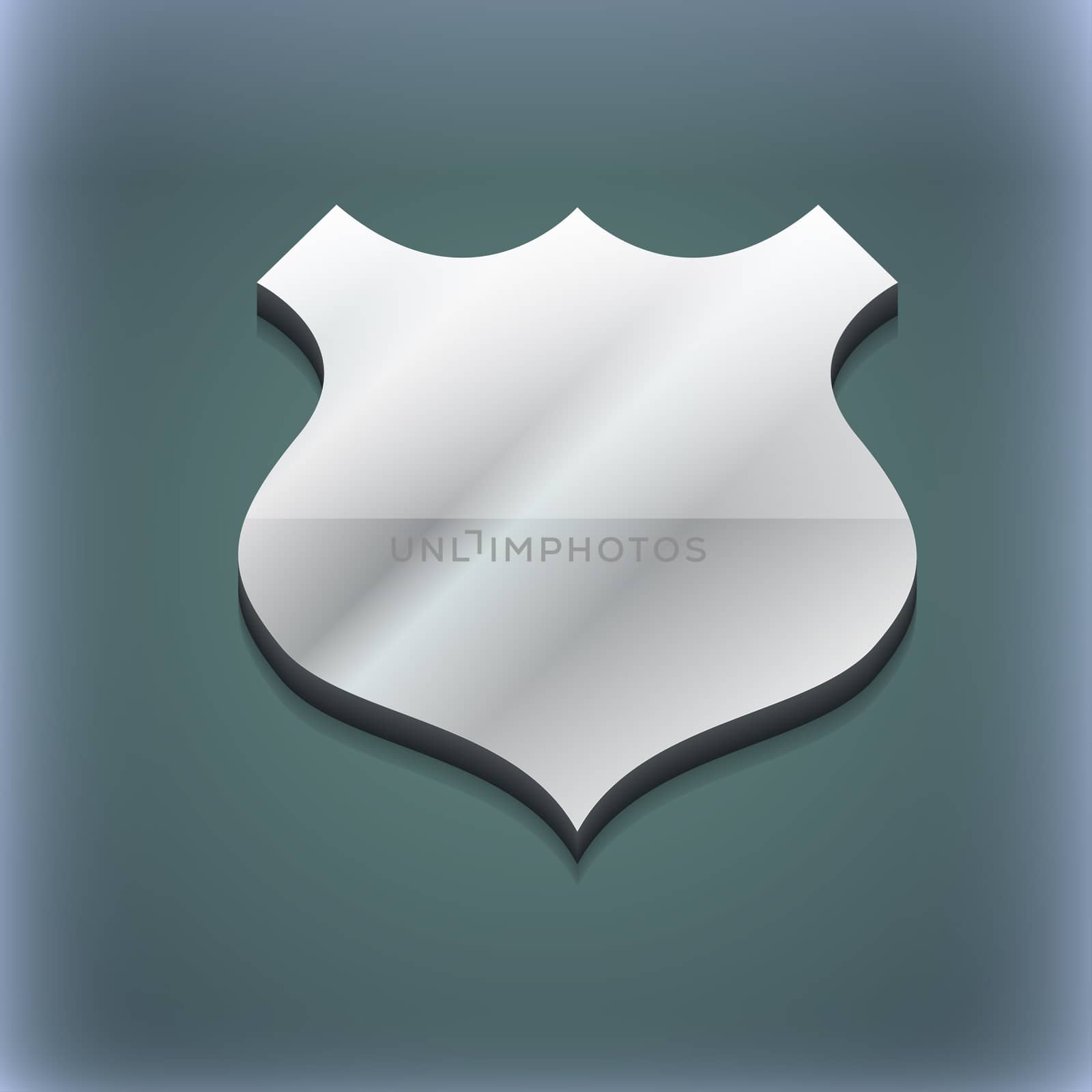 shield icon symbol. 3D style. Trendy, modern design with space for your text illustration. Raster version