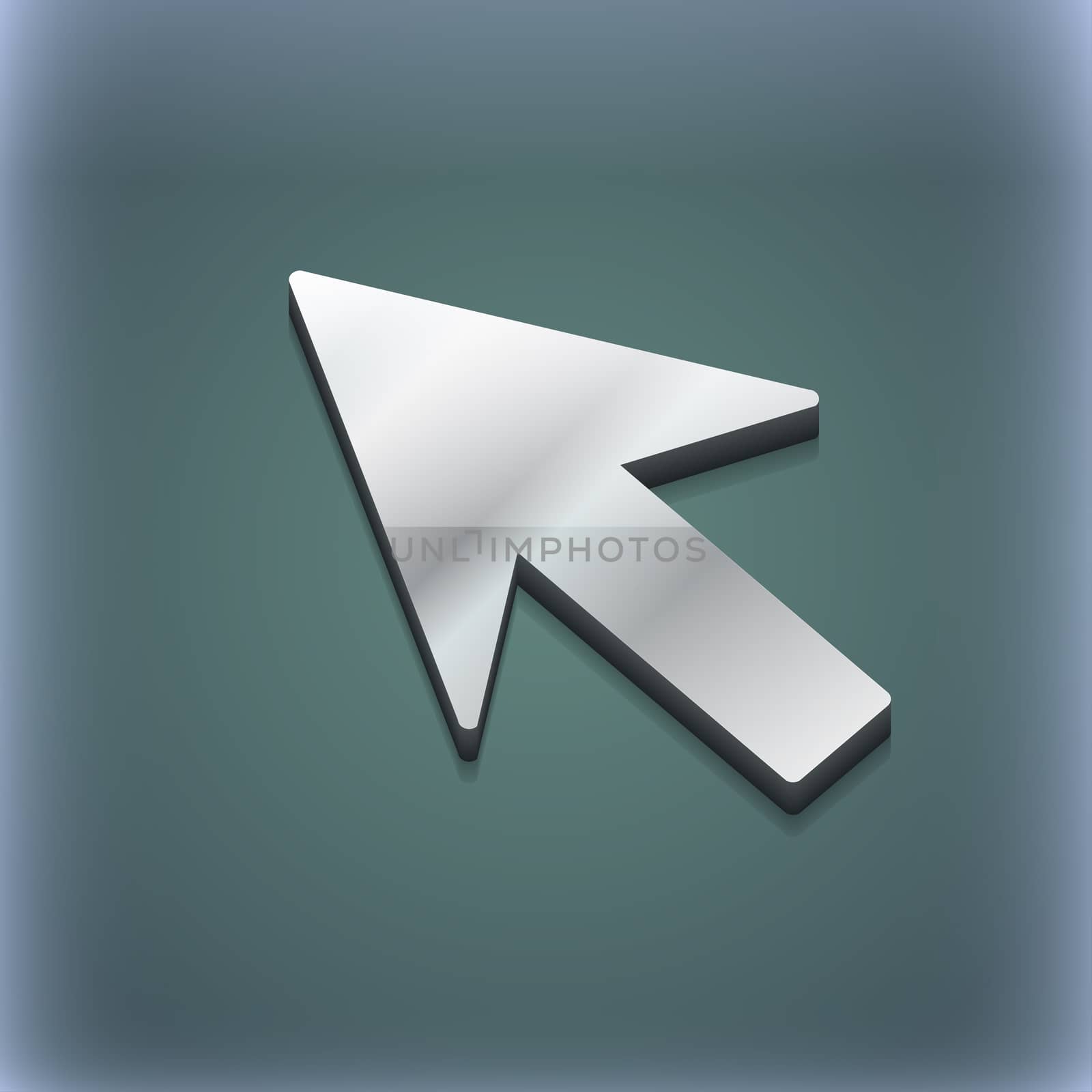 Cursor, arrow icon symbol. 3D style. Trendy, modern design with space for your text illustration. Raster version
