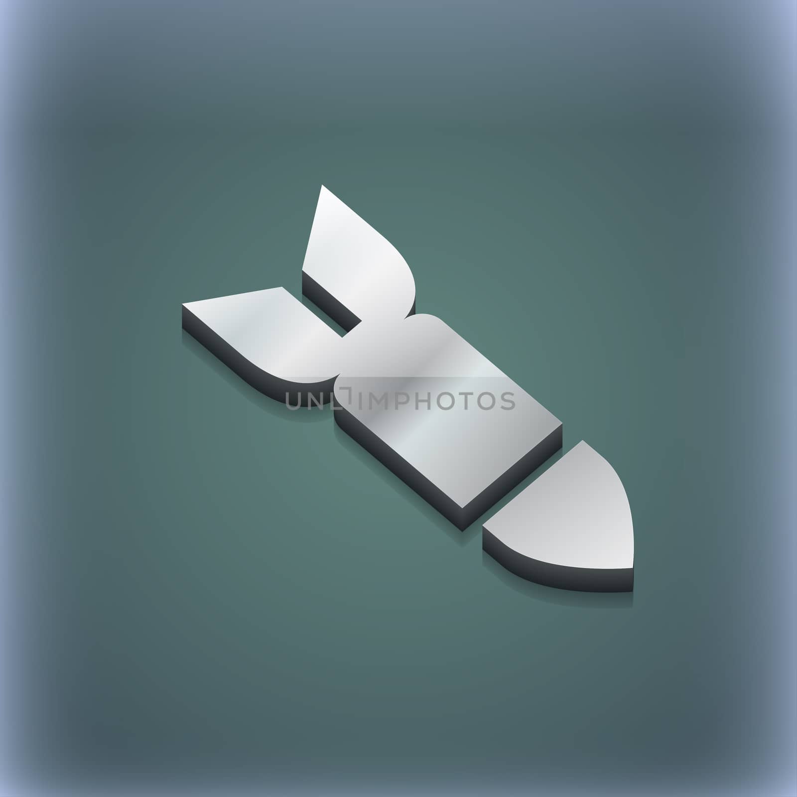Missile,Rocket weapon icon symbol. 3D style. Trendy, modern design with space for your text . Raster by serhii_lohvyniuk