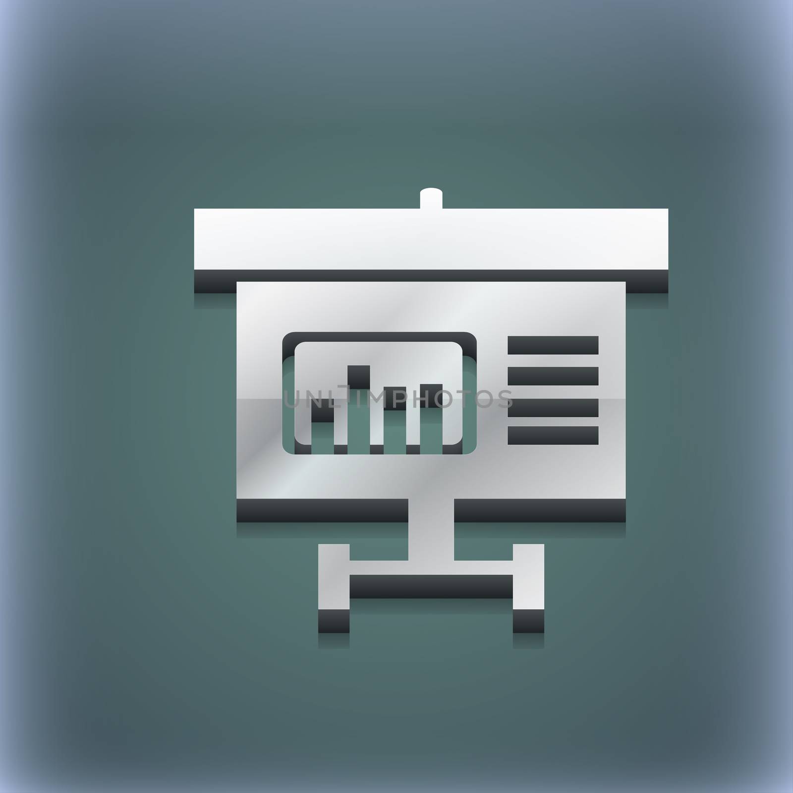 Graph icon symbol. 3D style. Trendy, modern design with space for your text . Raster by serhii_lohvyniuk