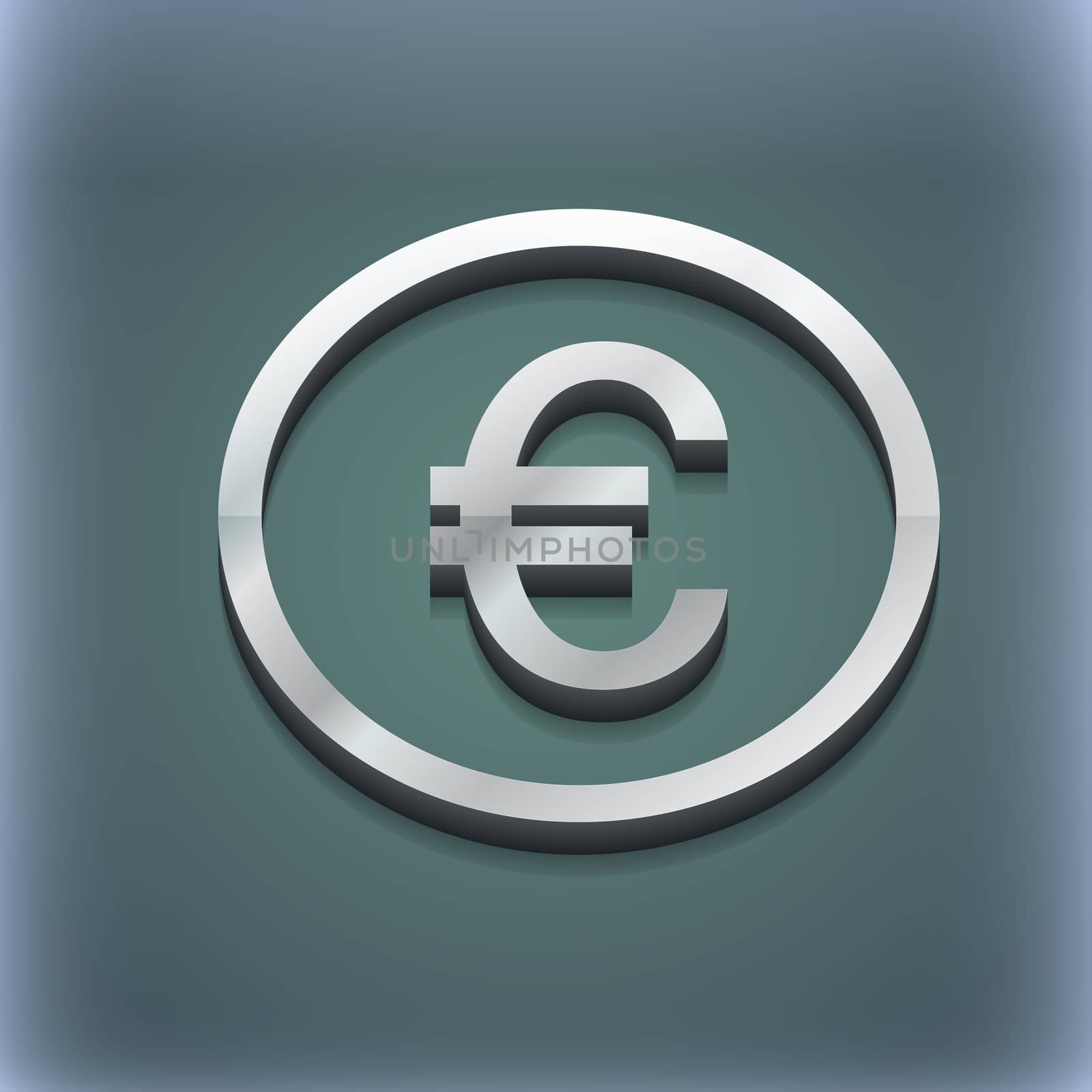 Euro icon symbol. 3D style. Trendy, modern design with space for your text illustration. Raster version