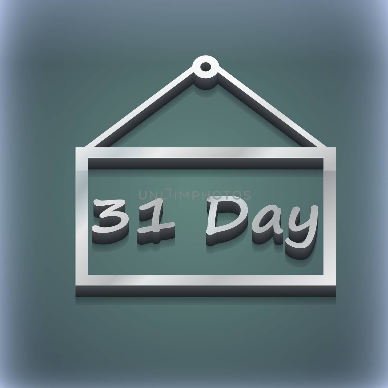 Calendar day, 31 days icon symbol. 3D style. Trendy, modern design with space for your text . Raster by serhii_lohvyniuk