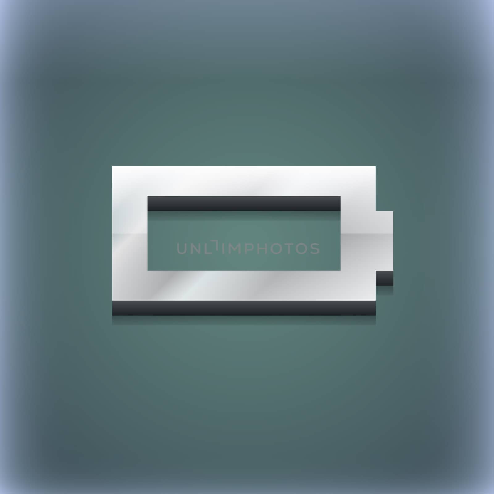 Battery empty icon symbol. 3D style. Trendy, modern design with space for your text . Raster by serhii_lohvyniuk