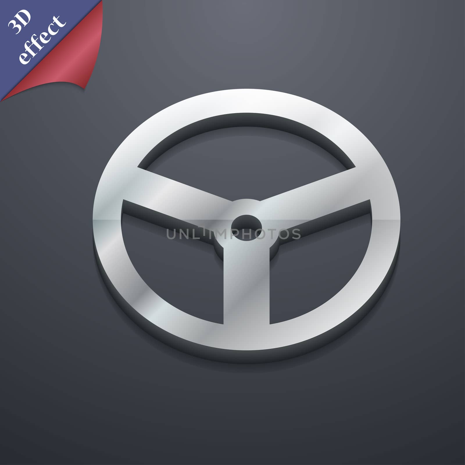 Steering wheel icon symbol. 3D style. Trendy, modern design with space for your text . Rastrized by serhii_lohvyniuk