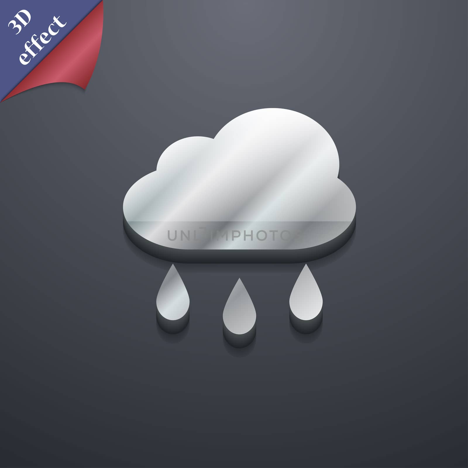 Weather Rain icon symbol. 3D style. Trendy, modern design with space for your text . Rastrized by serhii_lohvyniuk