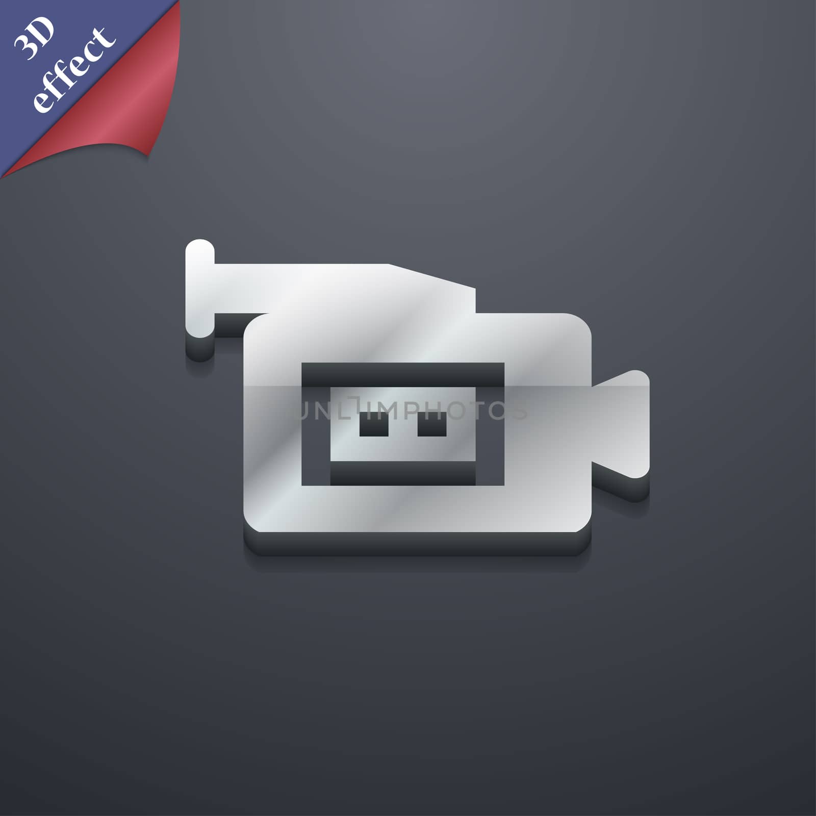video camera icon symbol. 3D style. Trendy, modern design with space for your text . Rastrized by serhii_lohvyniuk