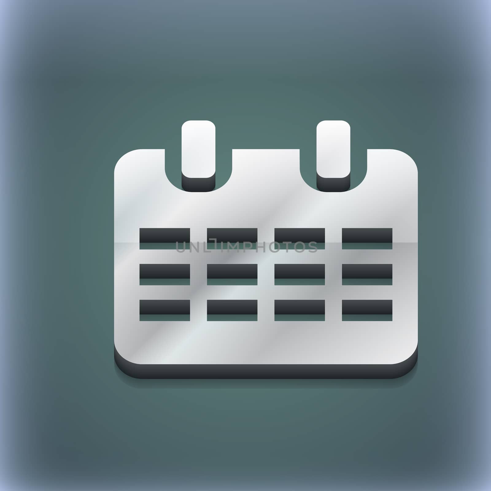  Calendar, Date or event reminder  icon symbol. 3D style. Trendy, modern design with space for your text illustration. Raster version