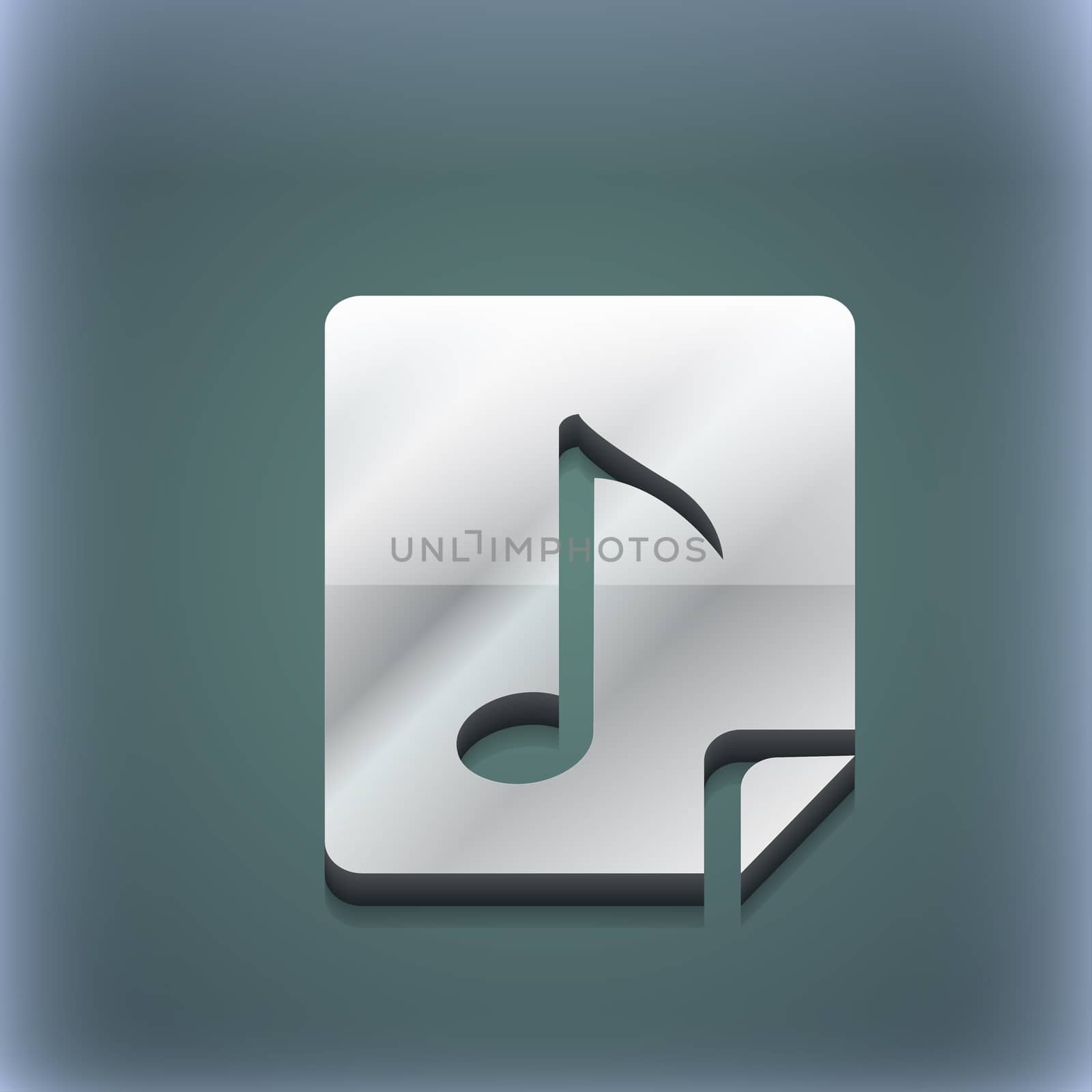 Audio, MP3 file icon symbol. 3D style. Trendy, modern design with space for your text . Raster by serhii_lohvyniuk