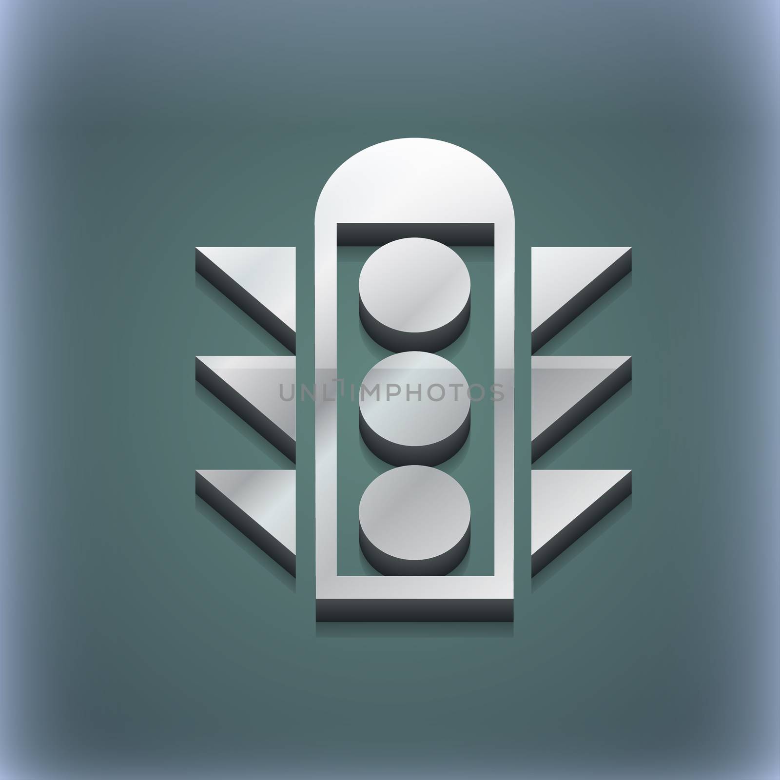 Traffic light signal icon symbol. 3D style. Trendy, modern design with space for your text . Raster by serhii_lohvyniuk