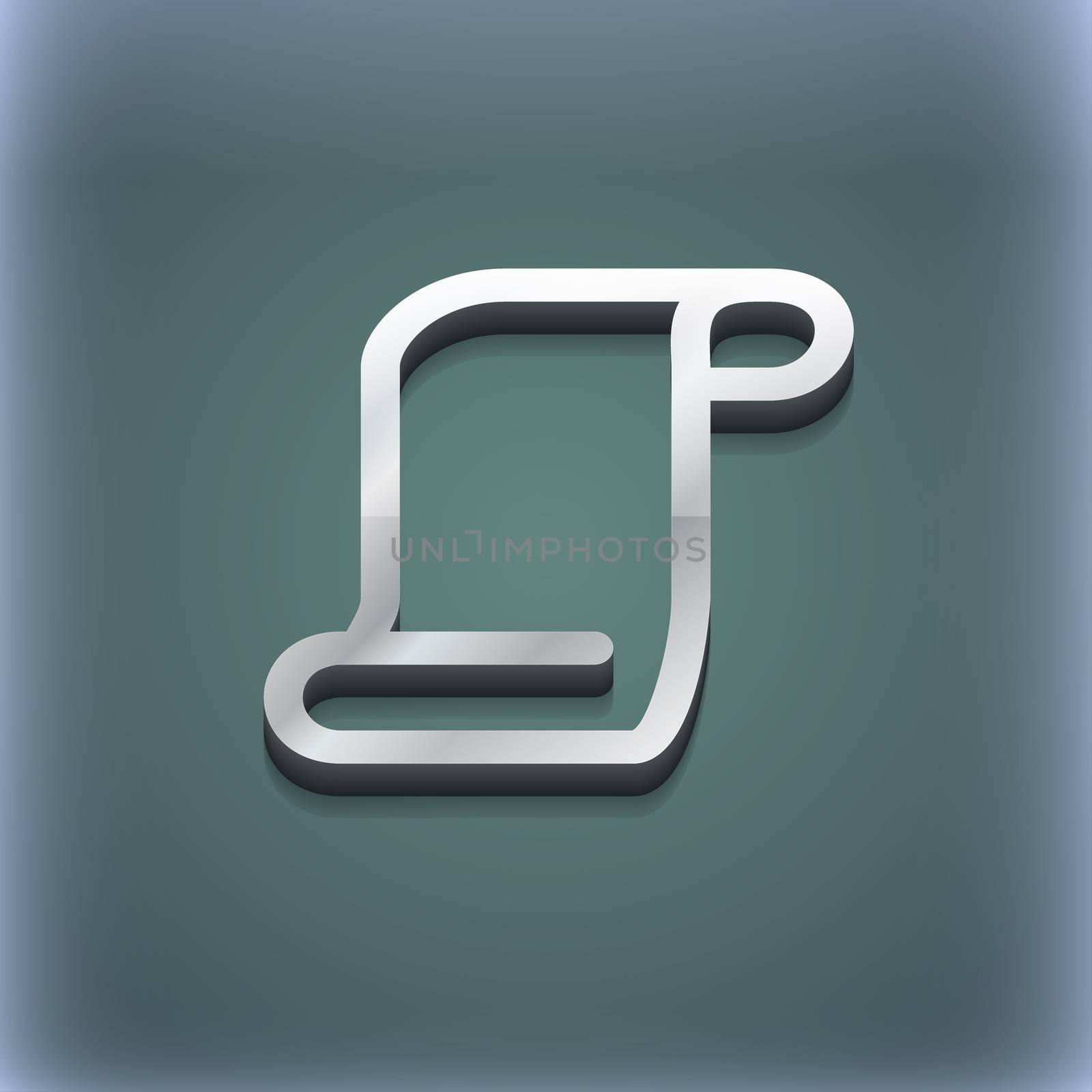 paper scroll icon symbol. 3D style. Trendy, modern design with space for your text . Raster by serhii_lohvyniuk