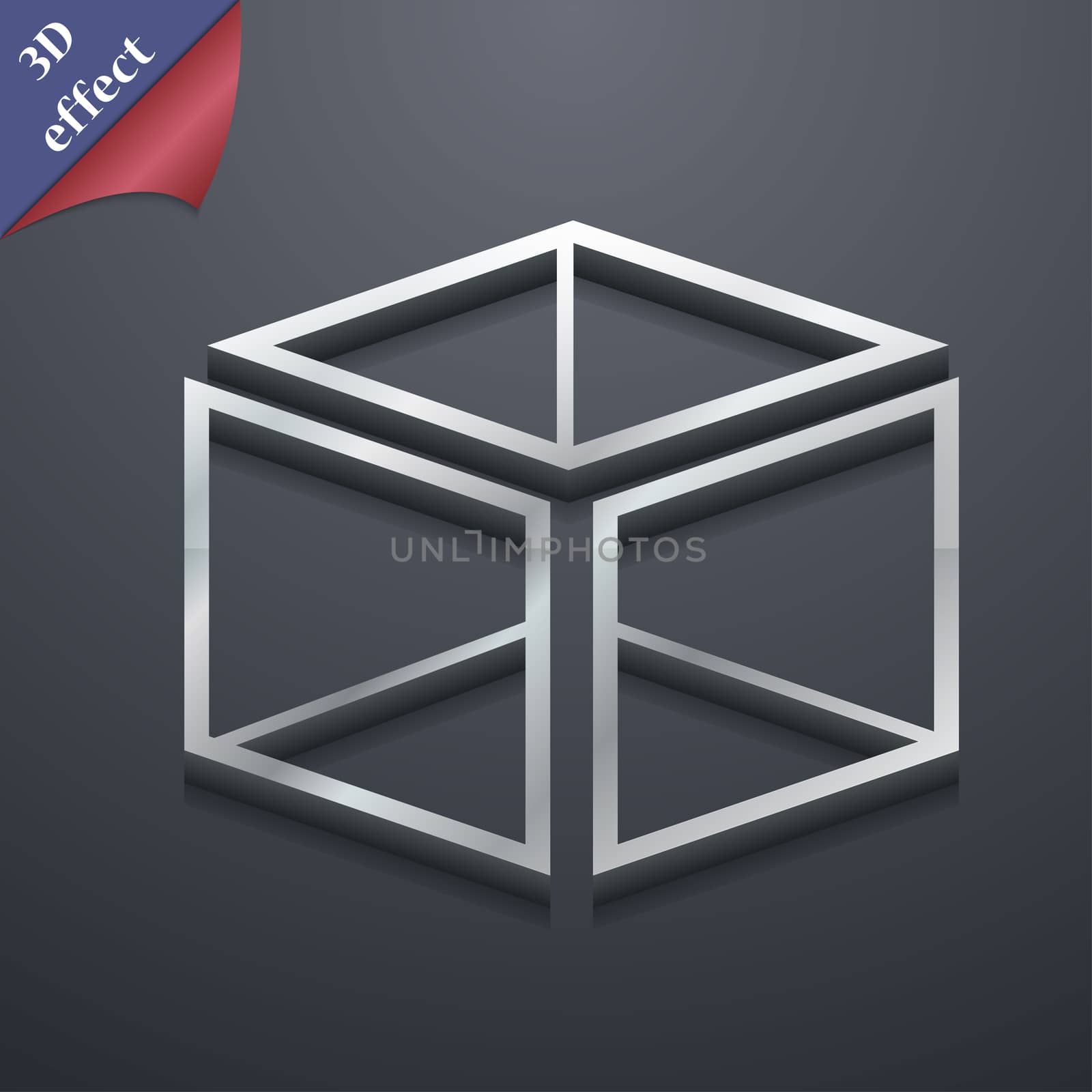 3d cube icon symbol. 3D style. Trendy, modern design with space for your text illustration. Rastrized copy