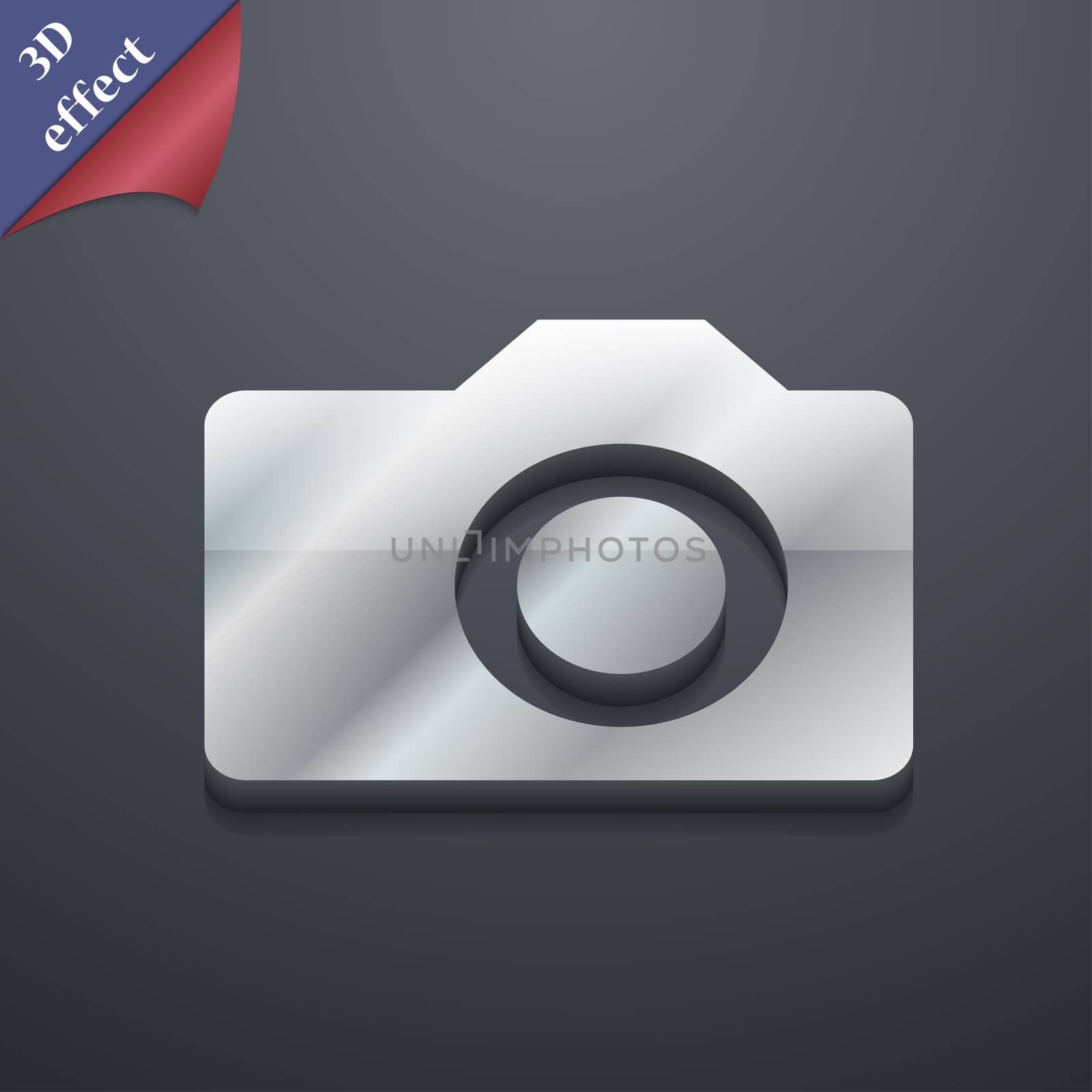 Digital photo camera icon symbol. 3D style. Trendy, modern design with space for your text . Rastrized by serhii_lohvyniuk