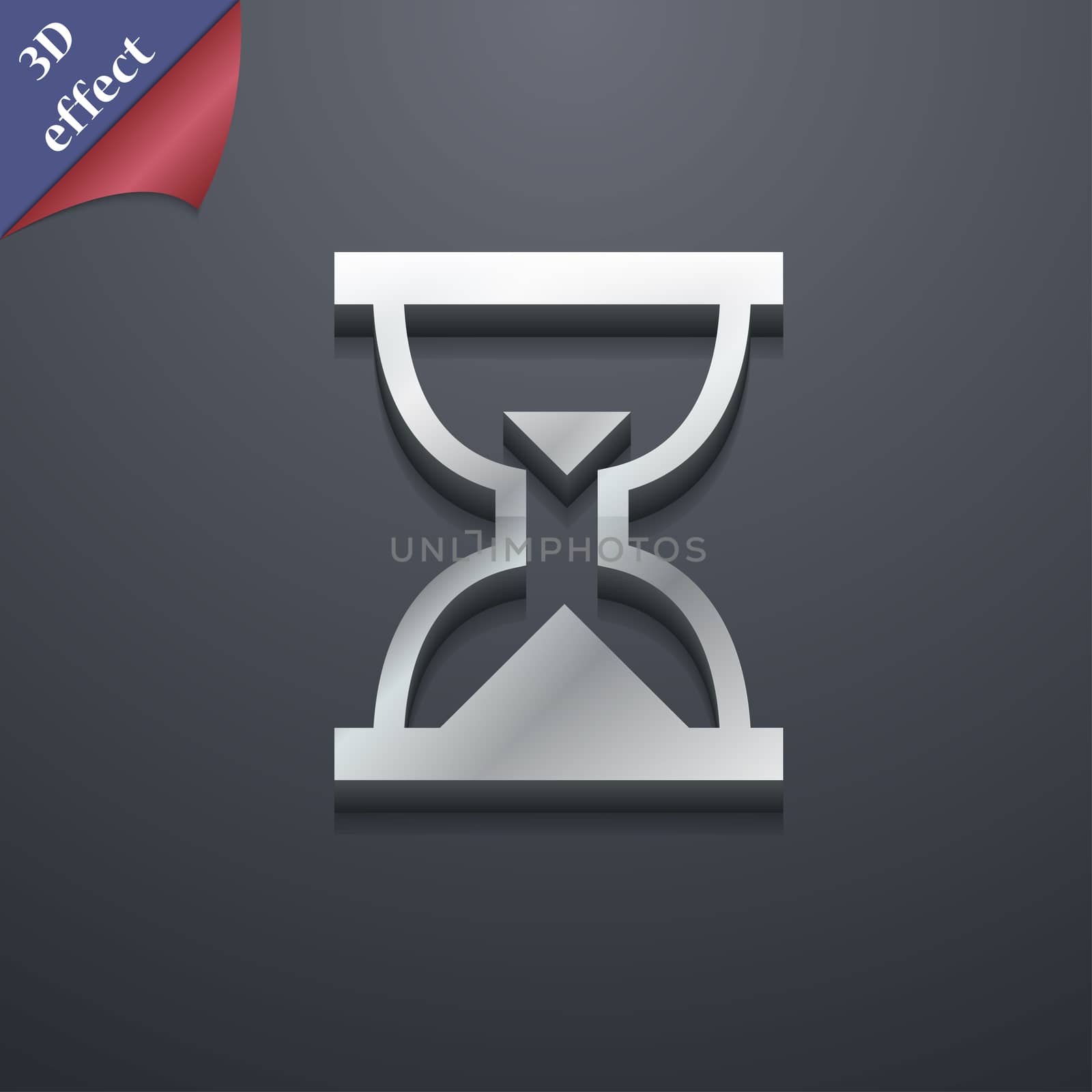 Hourglass, Sand timer icon symbol. 3D style. Trendy, modern design with space for your text illustration. Rastrized copy