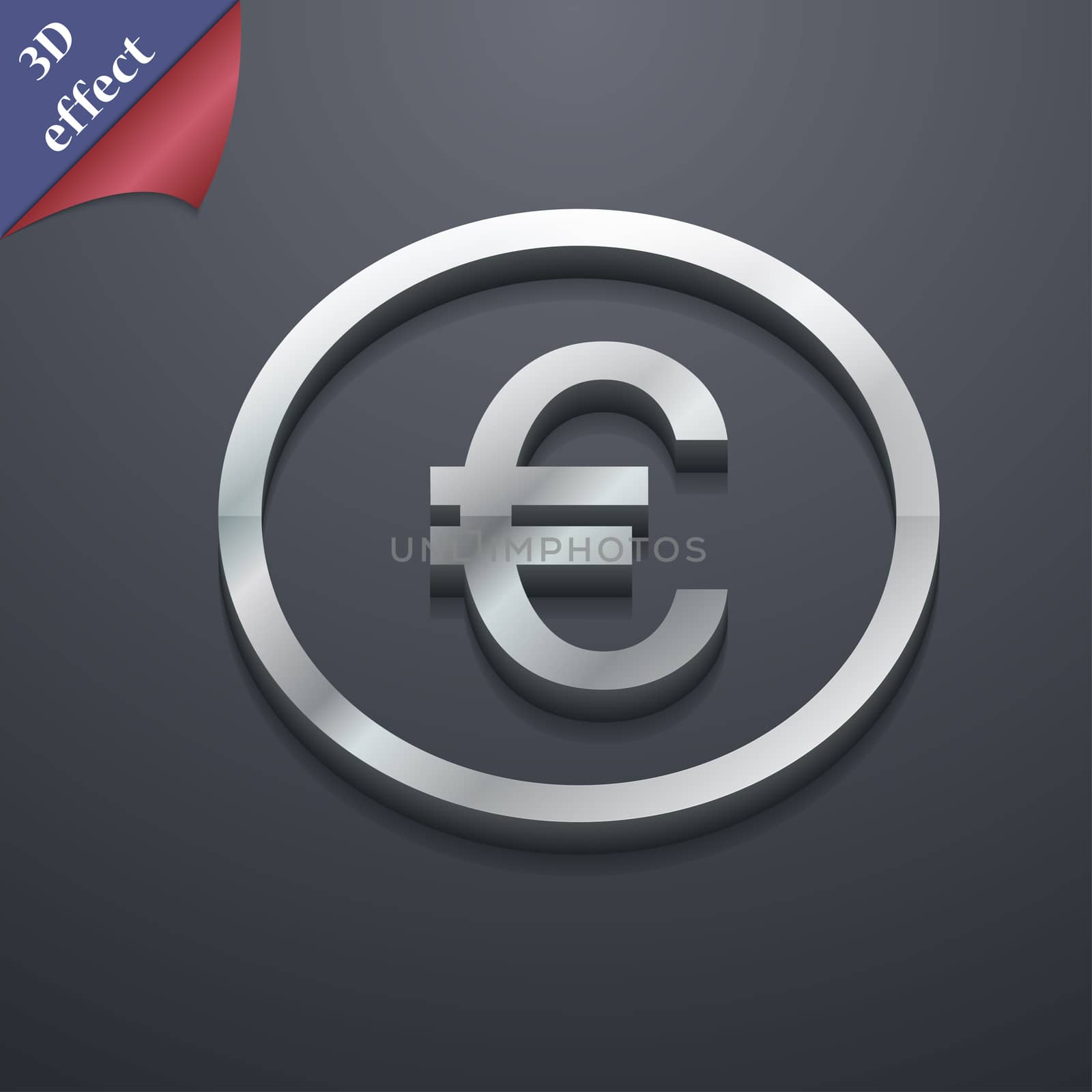 Euro icon symbol. 3D style. Trendy, modern design with space for your text . Rastrized by serhii_lohvyniuk