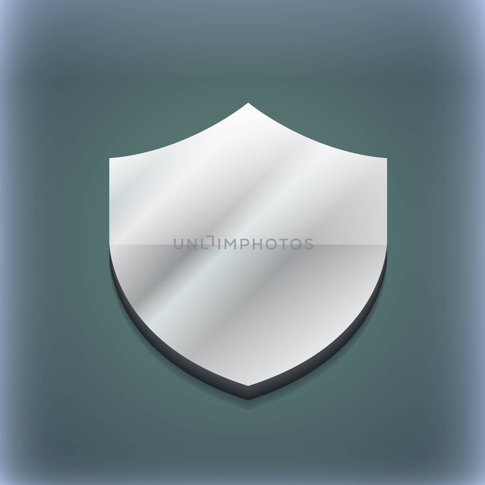 Shield, Protection icon symbol. 3D style. Trendy, modern design with space for your text illustration. Raster version